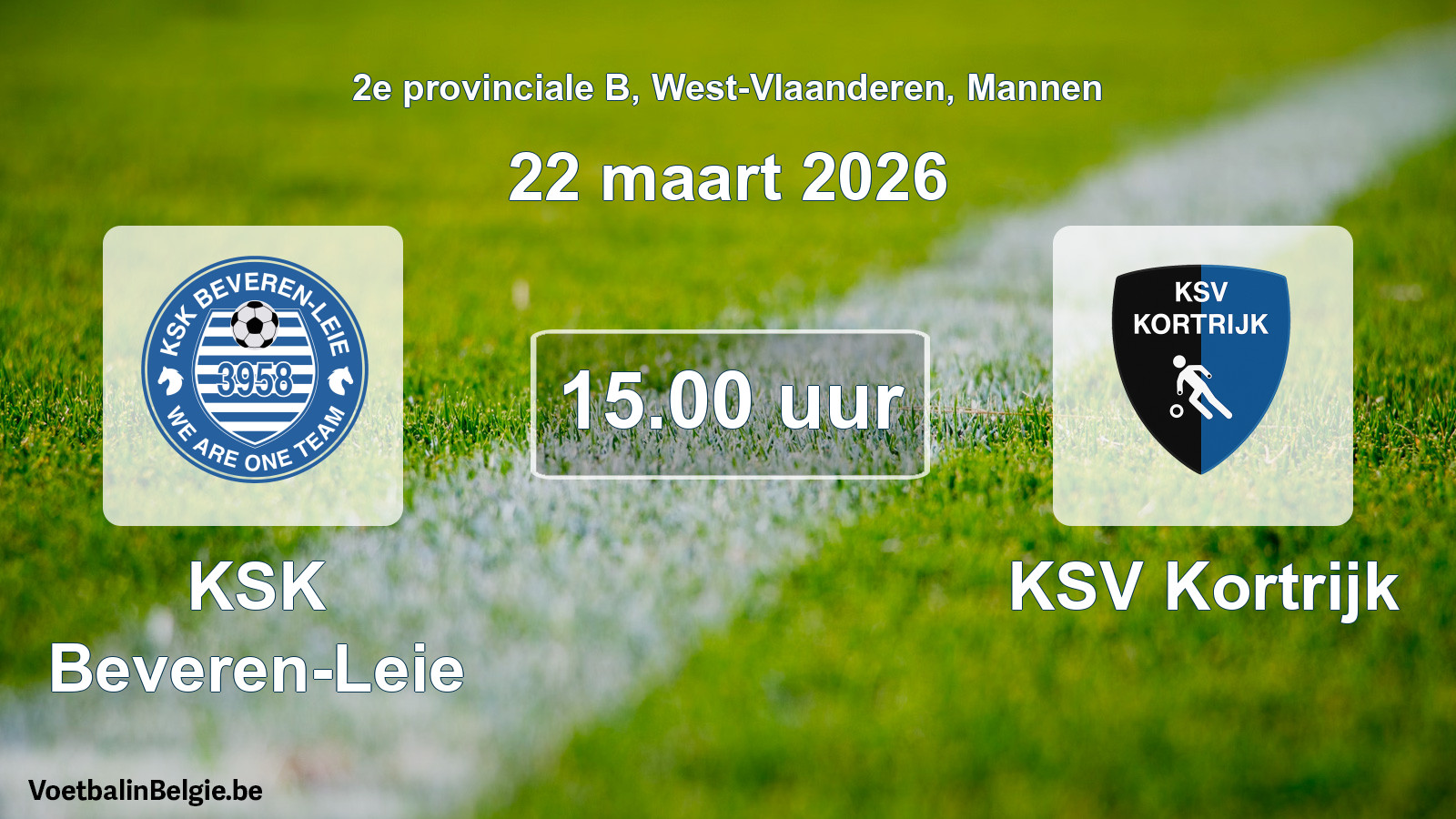 Scheduled match men football: KSK Beveren-Leie - KSV Kortrijk (22 March 2026)