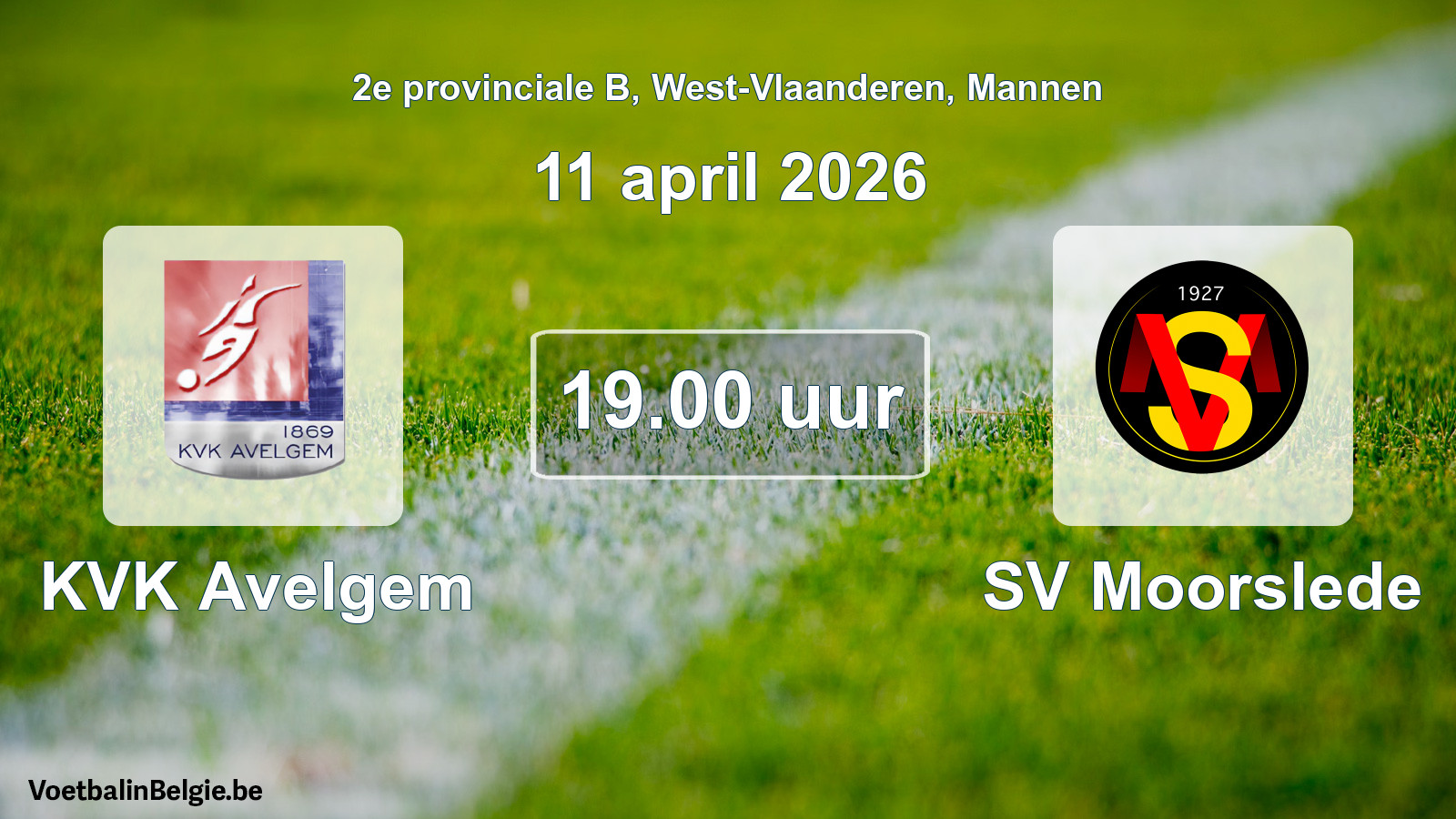 Scheduled match men football: KVK Avelgem - SV Moorslede (11 April 2026)