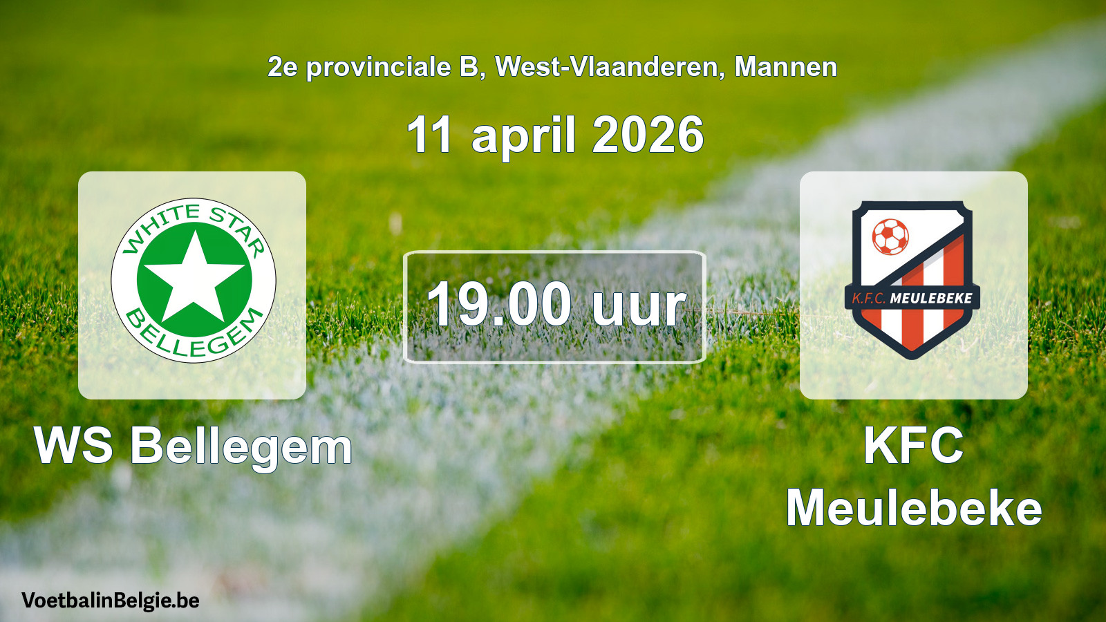 Scheduled match men football: WS Bellegem - KFC Meulebeke (11 April 2026)