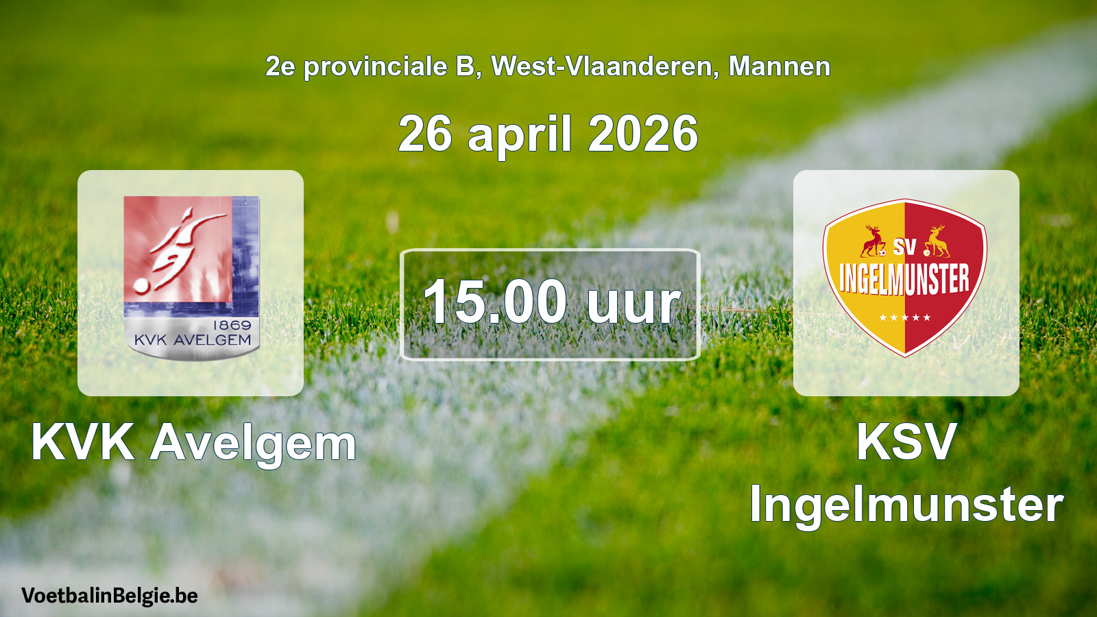 Scheduled match men football: KVK Avelgem - KSV Ingelmunster (26 April 2026)