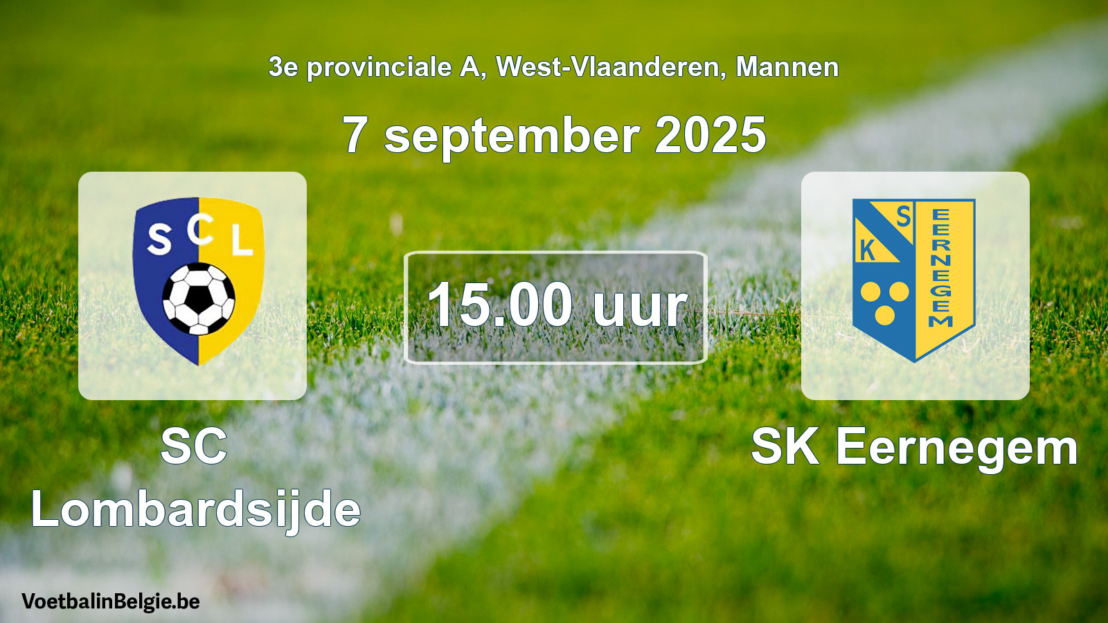 Scheduled match men football: SC Lombardsijde - SK Eernegem (7 September 2025)