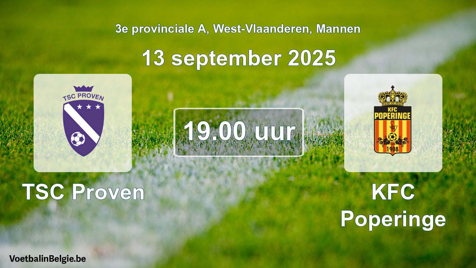 Scheduled match men football: TSC Proven - KFC Poperinge (13 September 2025)