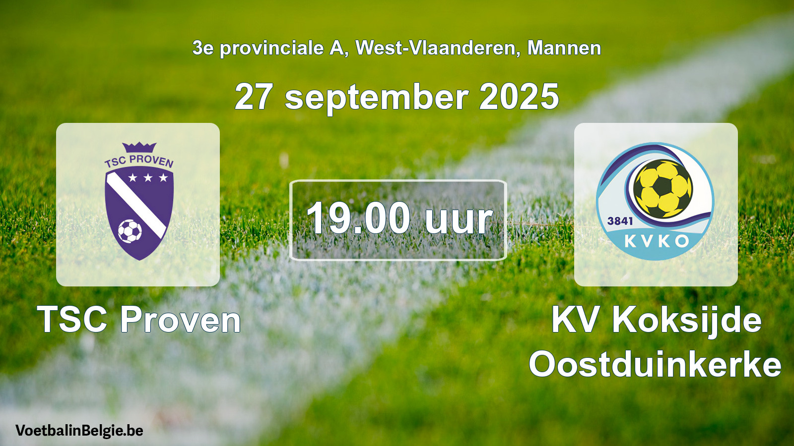 Scheduled match men football: TSC Proven - KV Koksijde Oostduinkerke (27 September 2025)