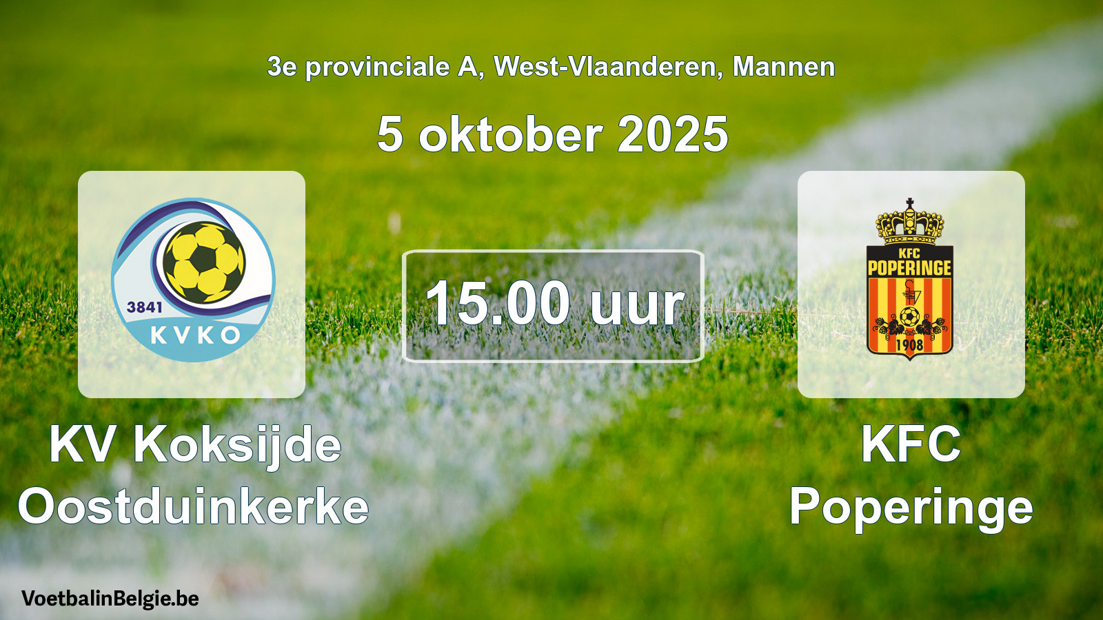 Scheduled match men football: KV Koksijde Oostduinkerke - KFC Poperinge (5 October 2025)