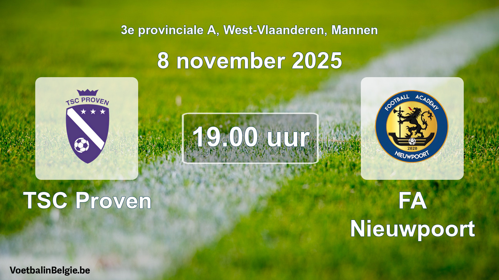 Scheduled match men football: TSC Proven - FA Nieuwpoort (8 November 2025)