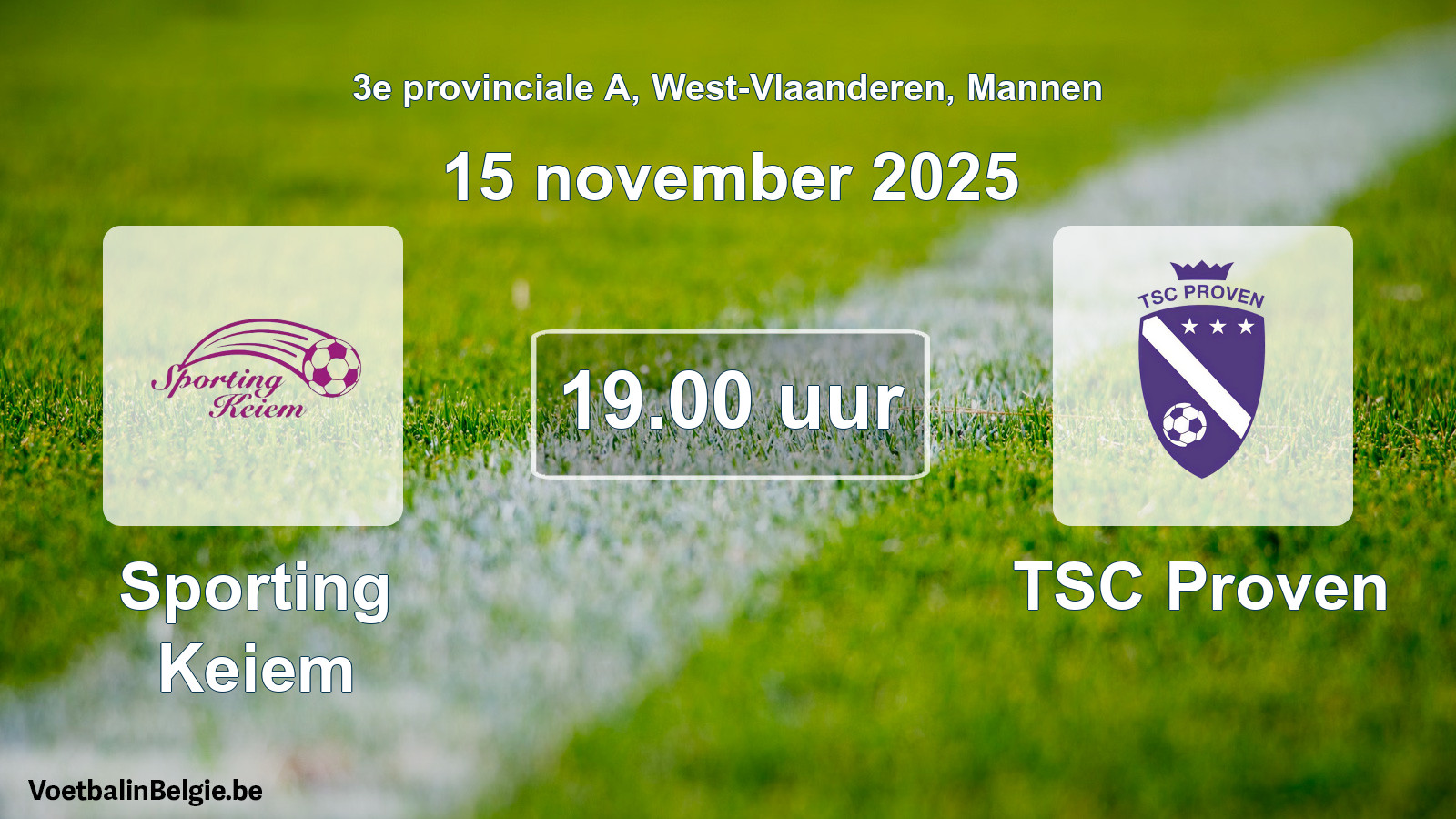 Scheduled match men football: Sporting Keiem - TSC Proven (15 November 2025)