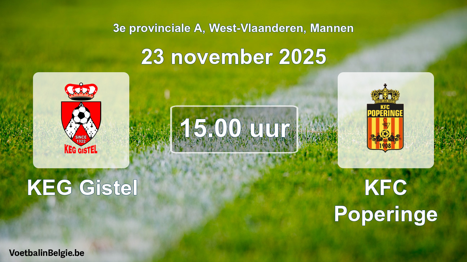 Scheduled match men football: KEG Gistel - KFC Poperinge (23 November 2025)