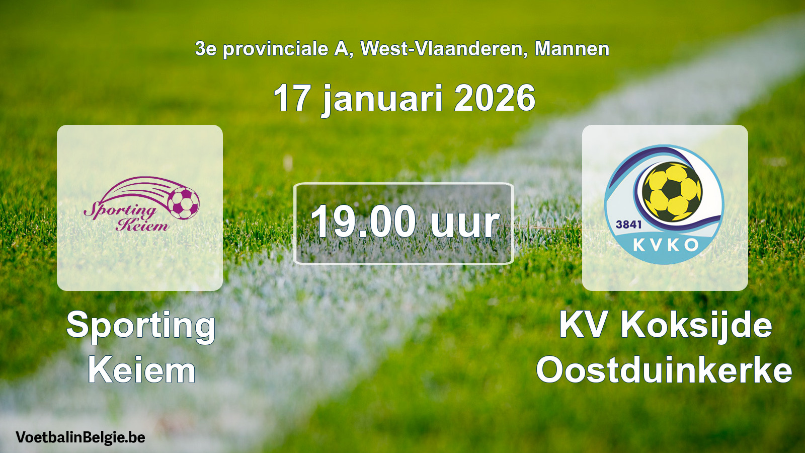 Scheduled match men football: Sporting Keiem - KV Koksijde Oostduinkerke (17 January 2026)