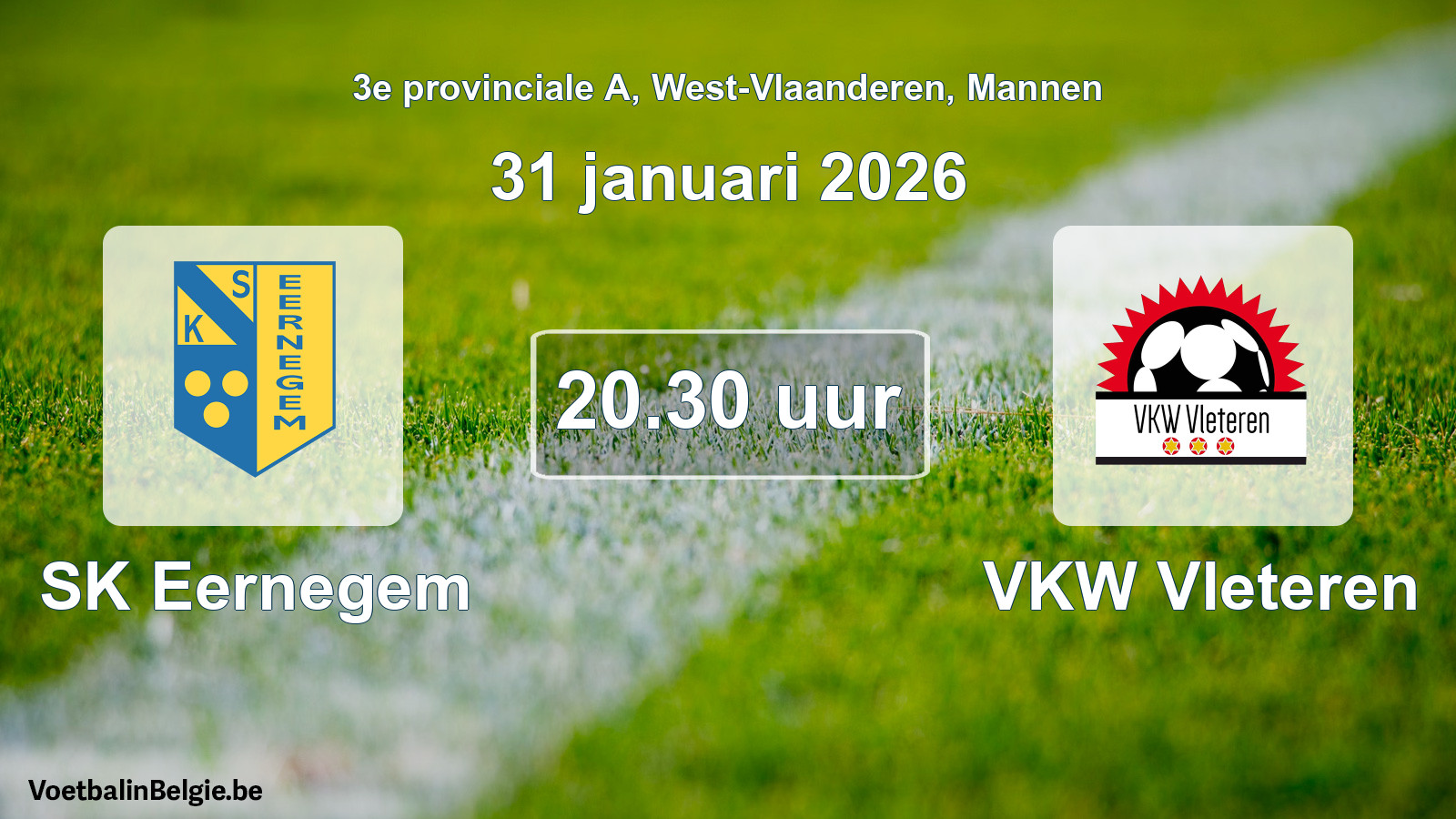 Scheduled match men football: SK Eernegem - VKW Vleteren (31 January 2026)