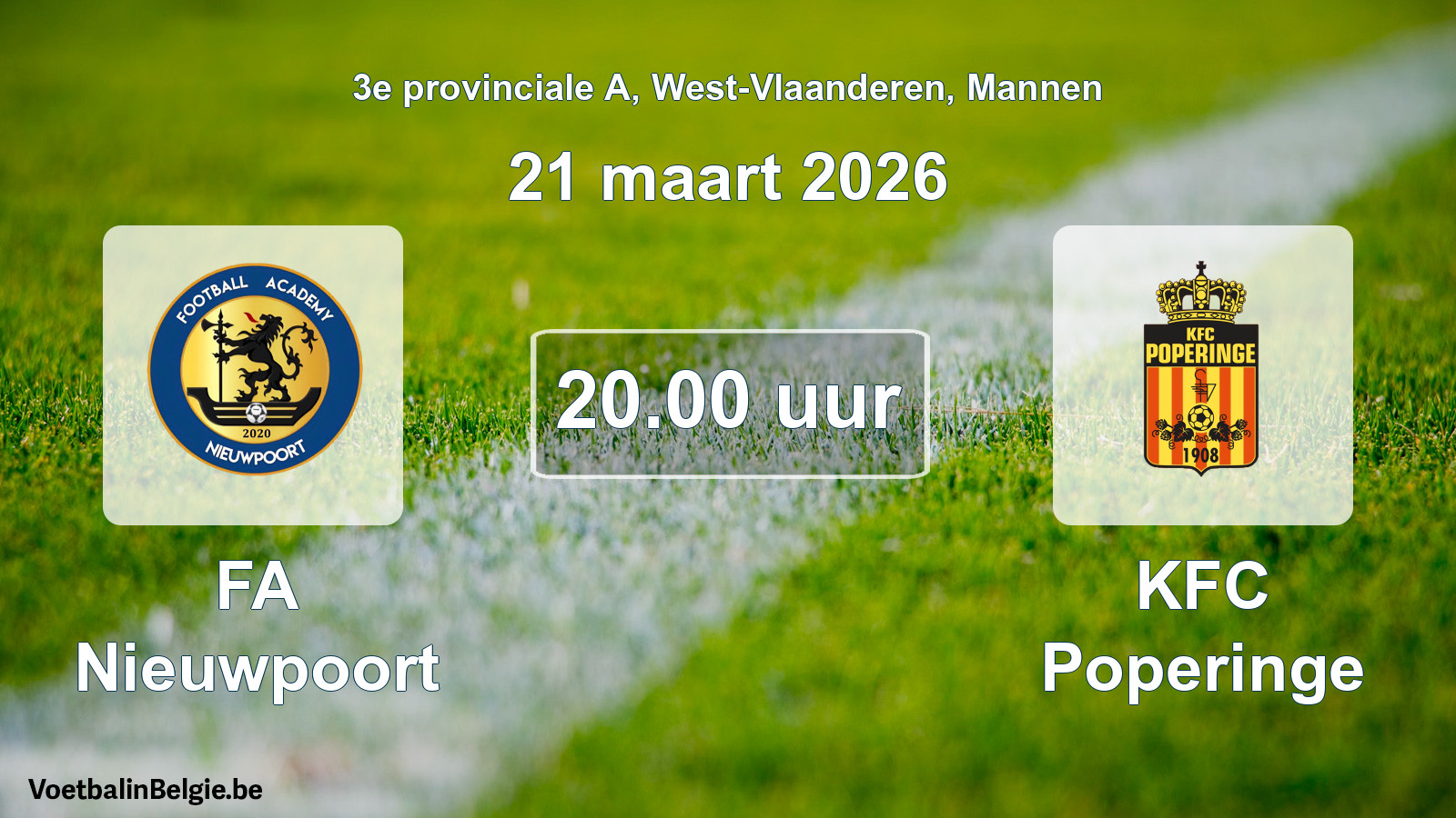 Scheduled match men football: FA Nieuwpoort - KFC Poperinge (21 March 2026)