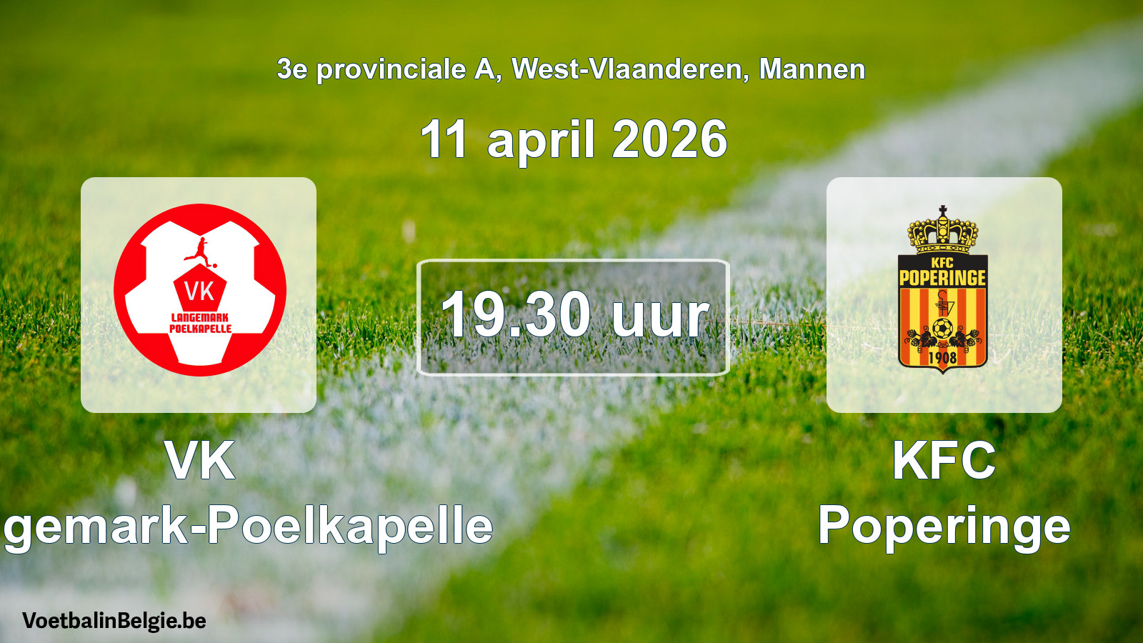 Scheduled match men football: VK Langemark-Poelkapelle - KFC Poperinge (11 April 2026)