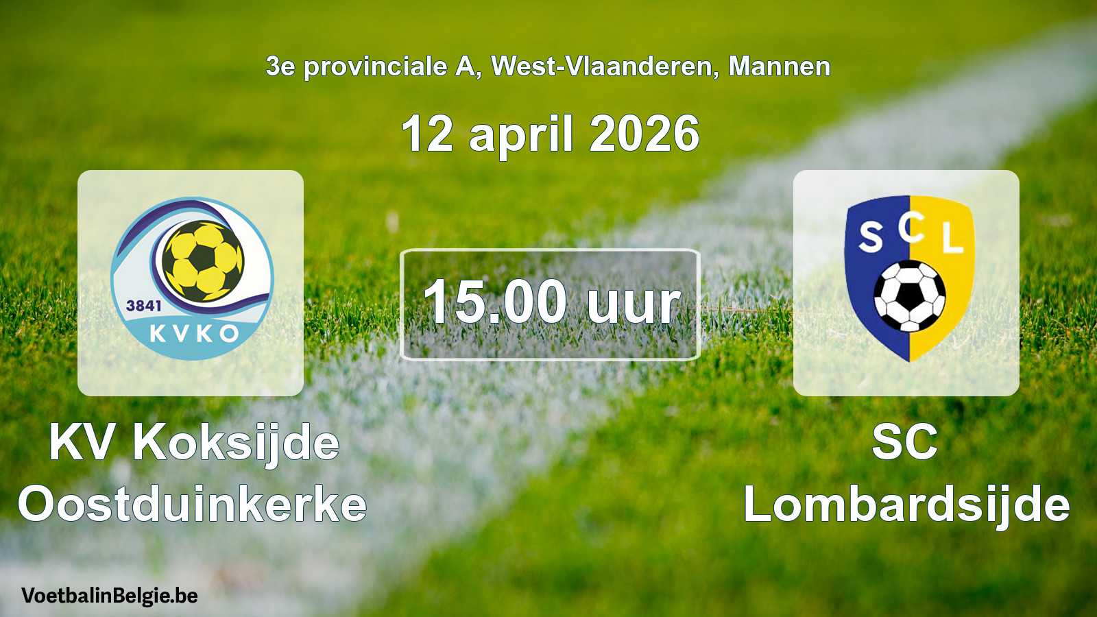 Scheduled match men football: KV Koksijde Oostduinkerke - SC Lombardsijde (12 April 2026)