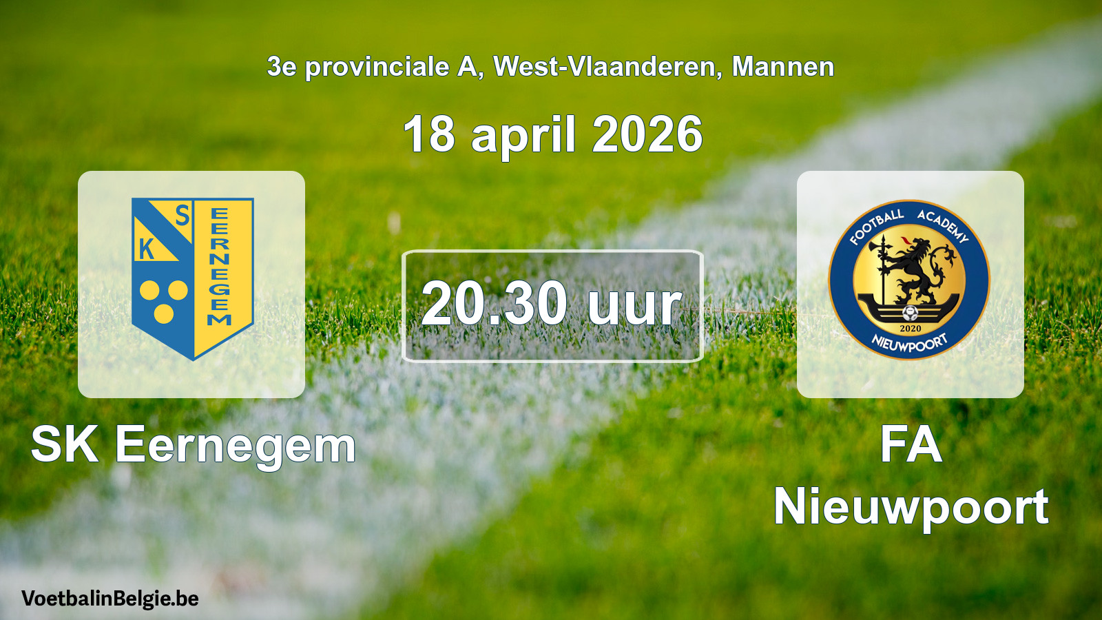 Scheduled match men football: SK Eernegem - FA Nieuwpoort (18 April 2026)