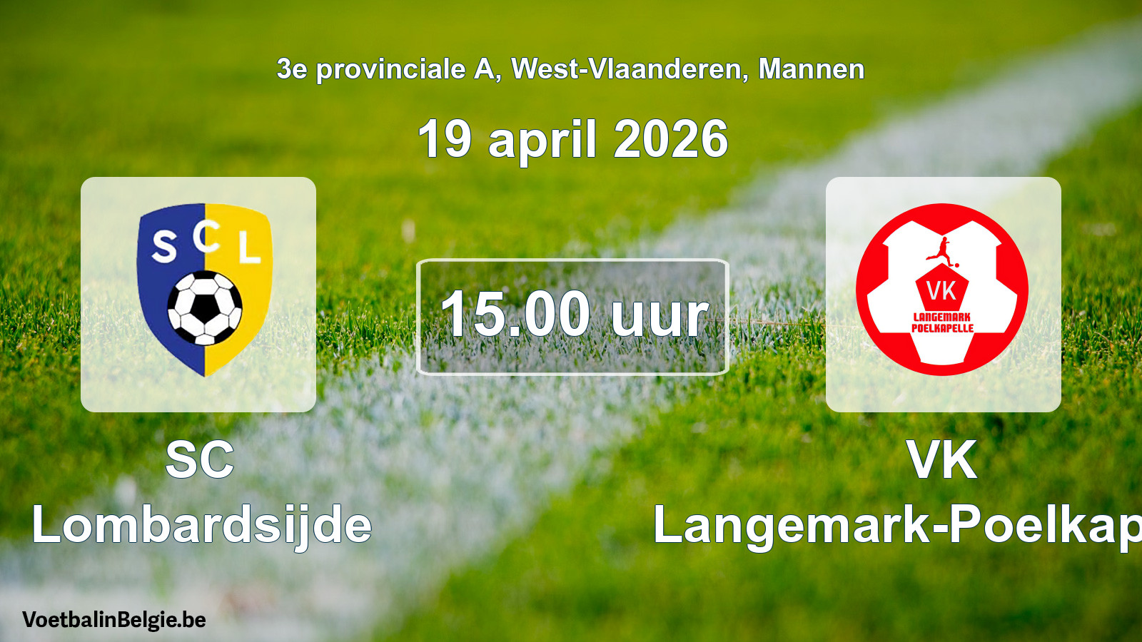 Scheduled match men football: SC Lombardsijde - VK Langemark-Poelkapelle (19 April 2026)
