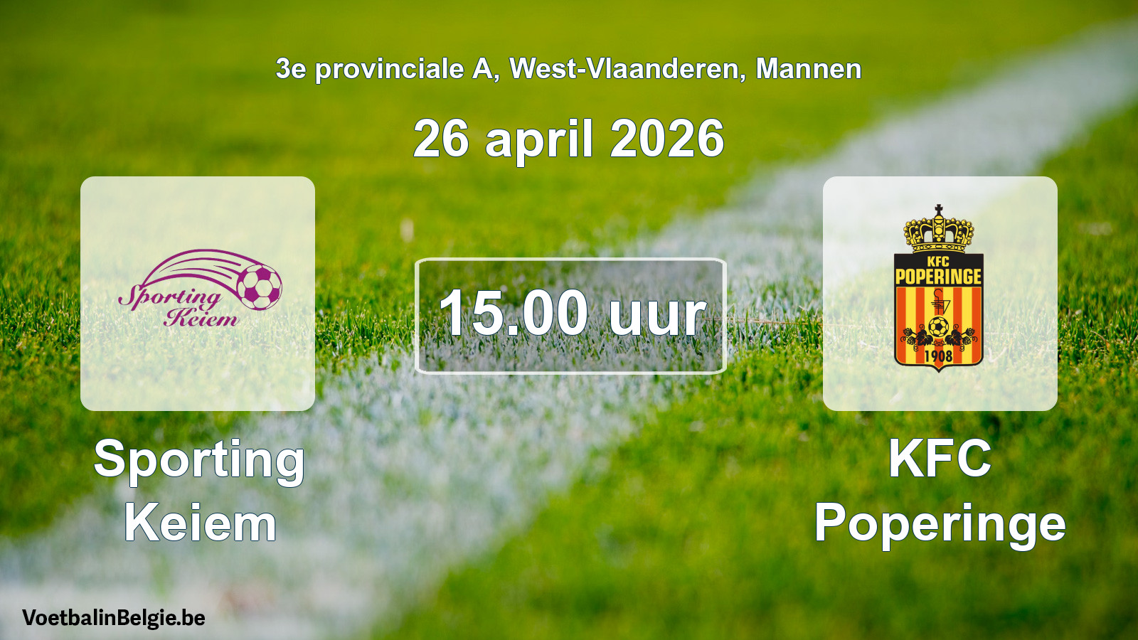 Scheduled match men football: Sporting Keiem - KFC Poperinge (26 April 2026)