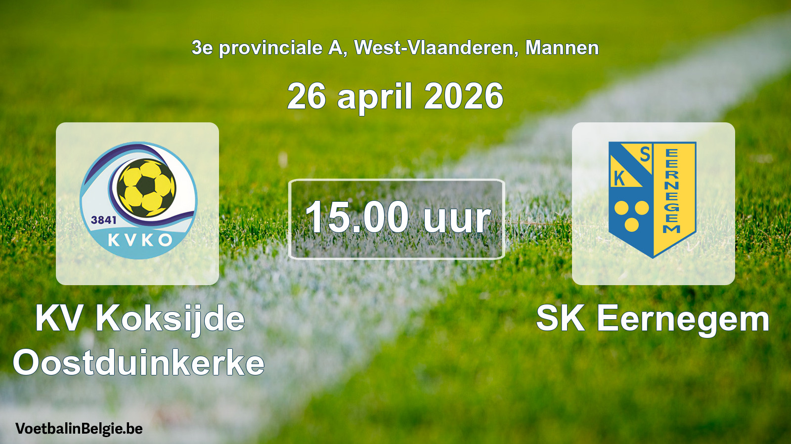 Scheduled match men football: KV Koksijde Oostduinkerke - SK Eernegem (26 April 2026)