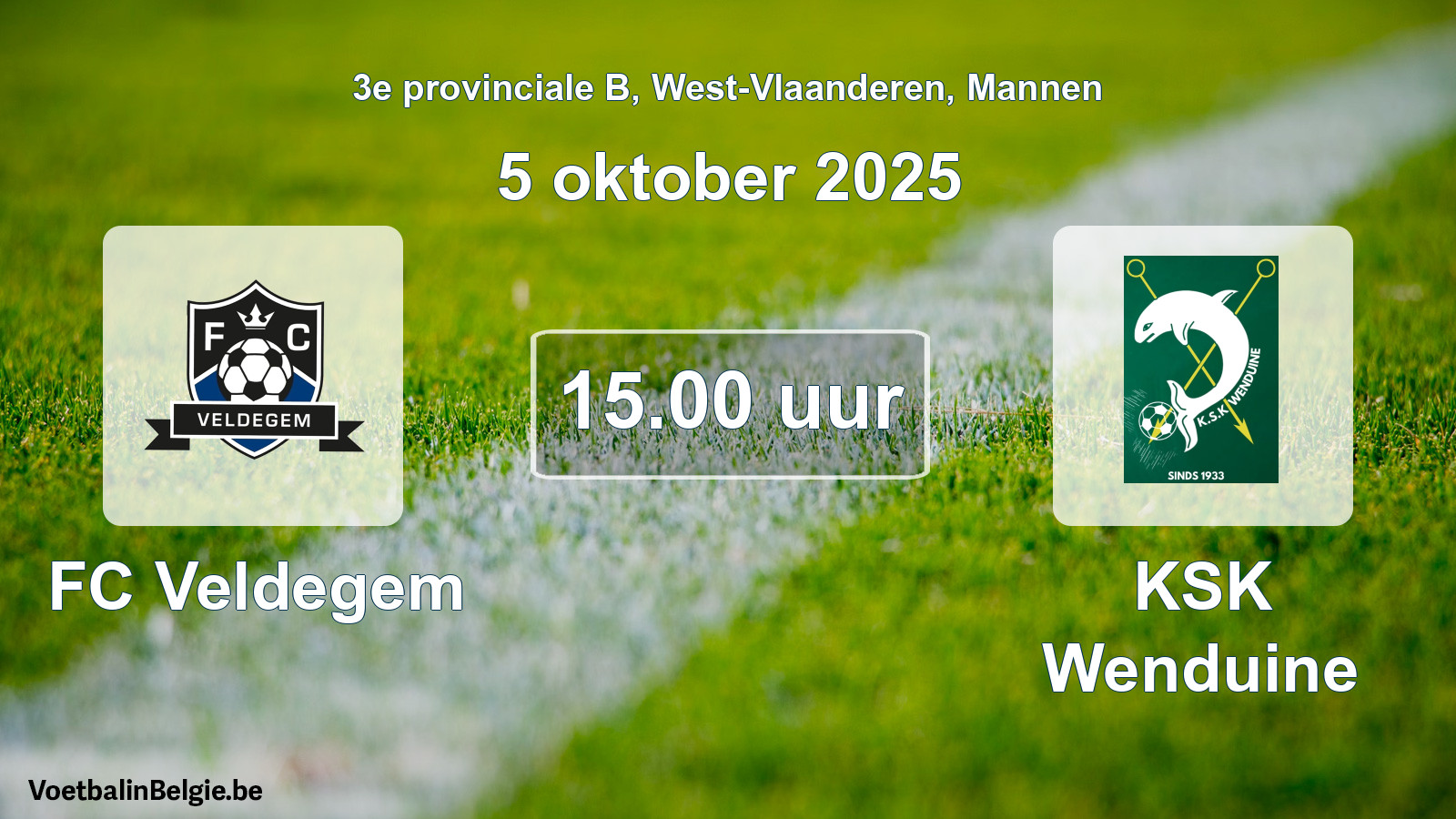Scheduled match men football: FC Veldegem - KSK Wenduine (5 October 2025)