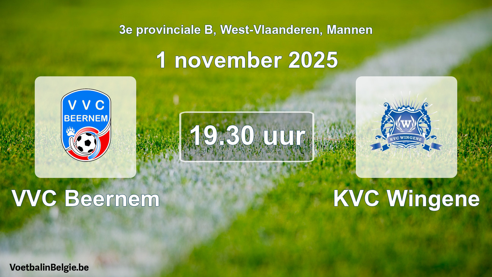 Scheduled match men football: VVC Beernem - KVC Wingene (1 November 2025)