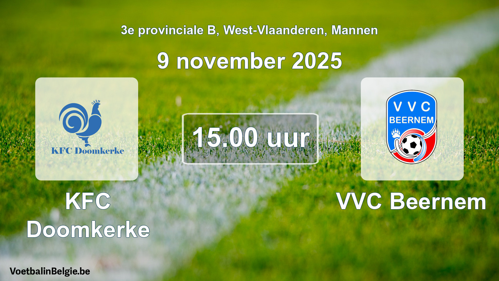 Scheduled match men football: KFC Doomkerke - VVC Beernem (9 November 2025)