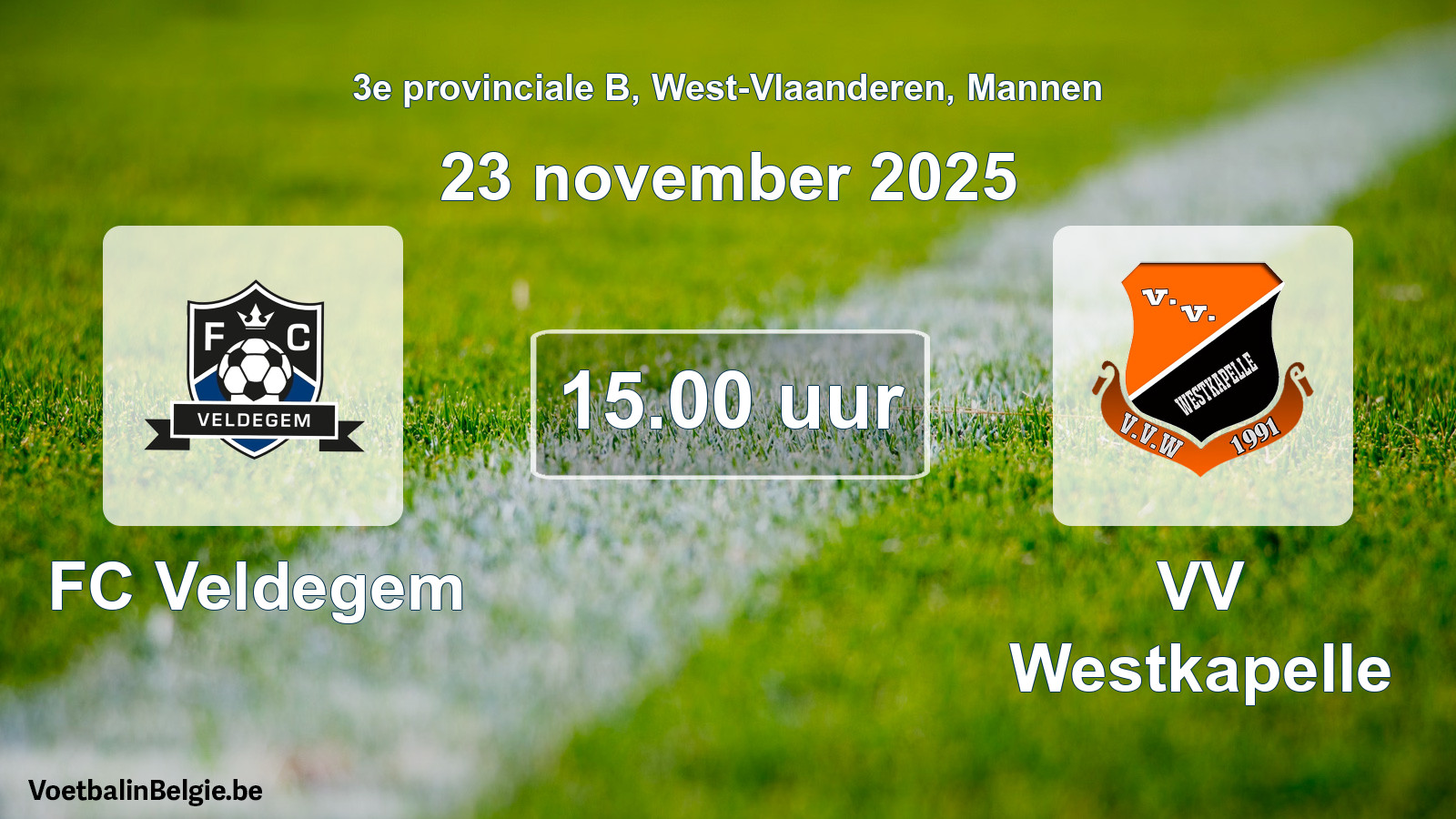 Scheduled match men football: FC Veldegem - VV Westkapelle (23 November 2025)