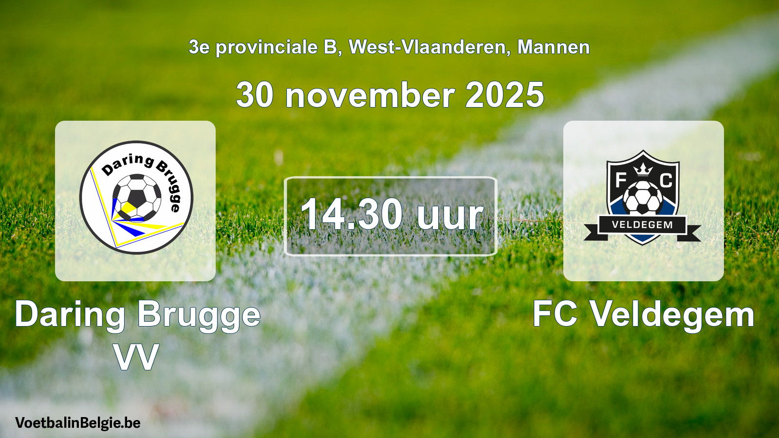 Scheduled match men football: Daring Brugge VV - FC Veldegem (30 November 2025)