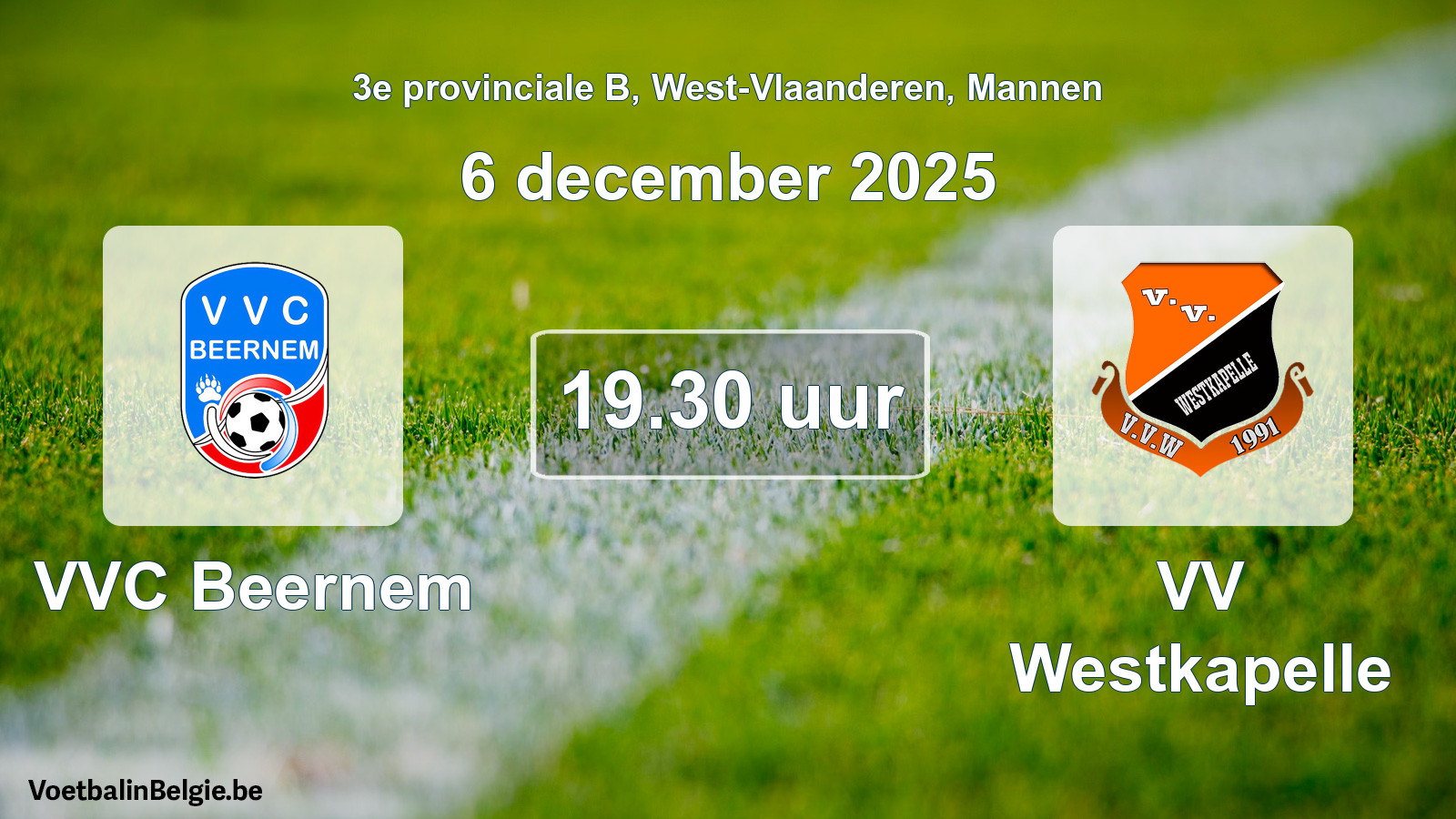 Scheduled match men football: VVC Beernem - VV Westkapelle (6 December 2025)
