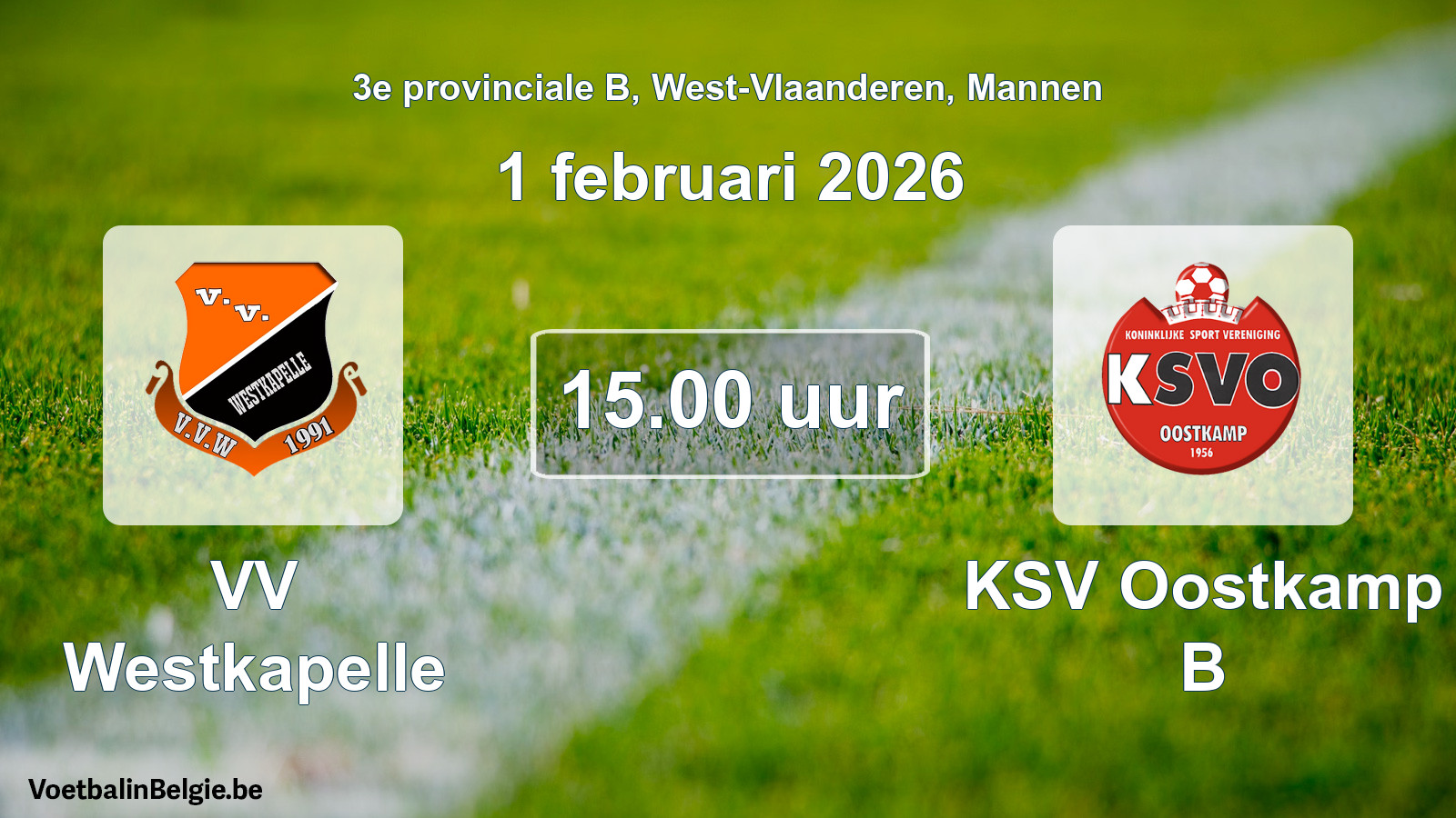 Scheduled match men football: VV Westkapelle - KSV Oostkamp B (1 February 2026)