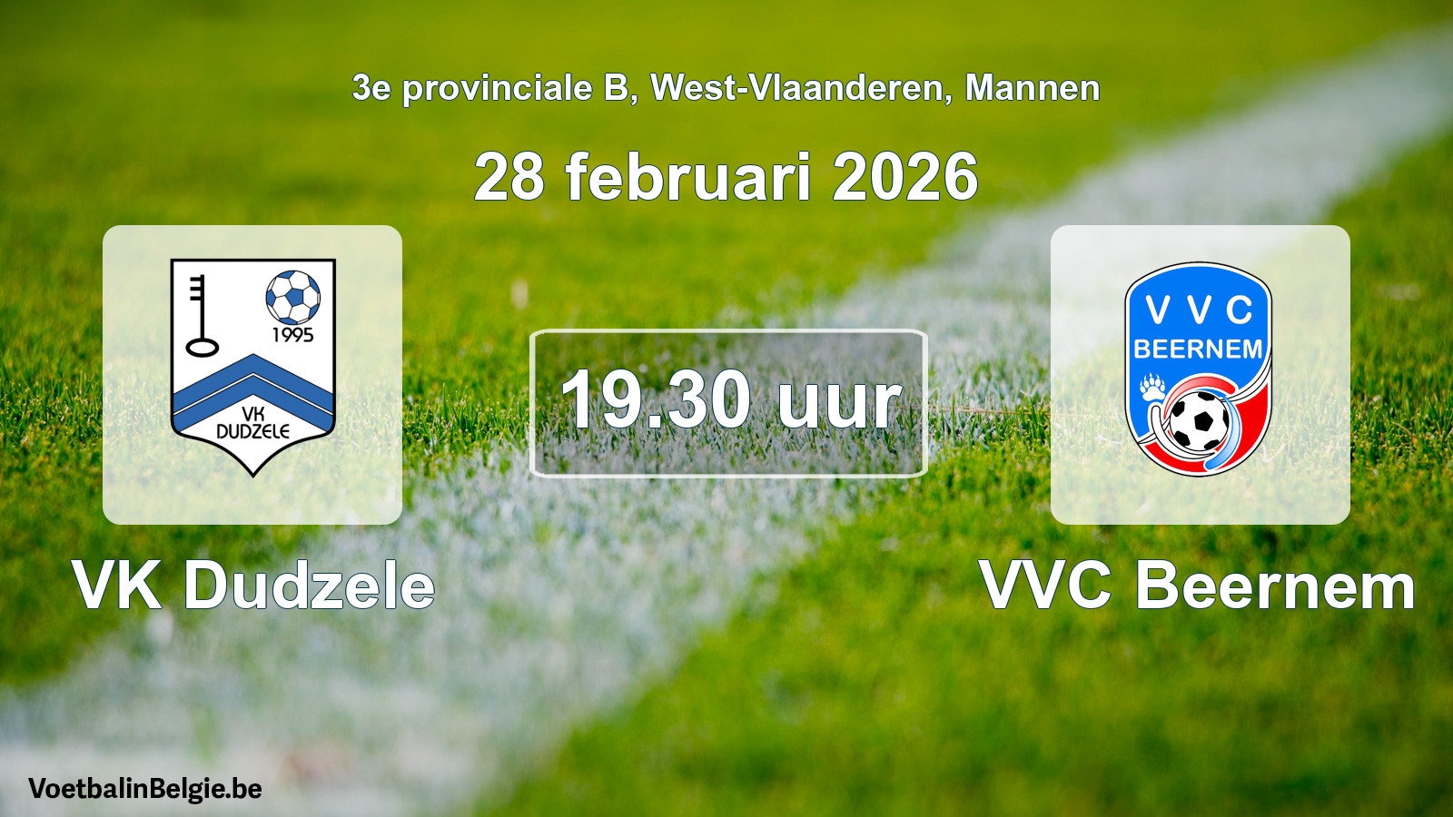 Scheduled match men football: VK Dudzele - VVC Beernem (28 February 2026)