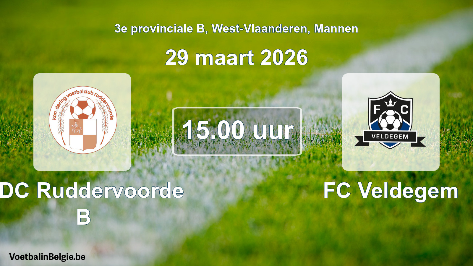 Scheduled match men football: KDC Ruddervoorde B - FC Veldegem (29 March 2026)