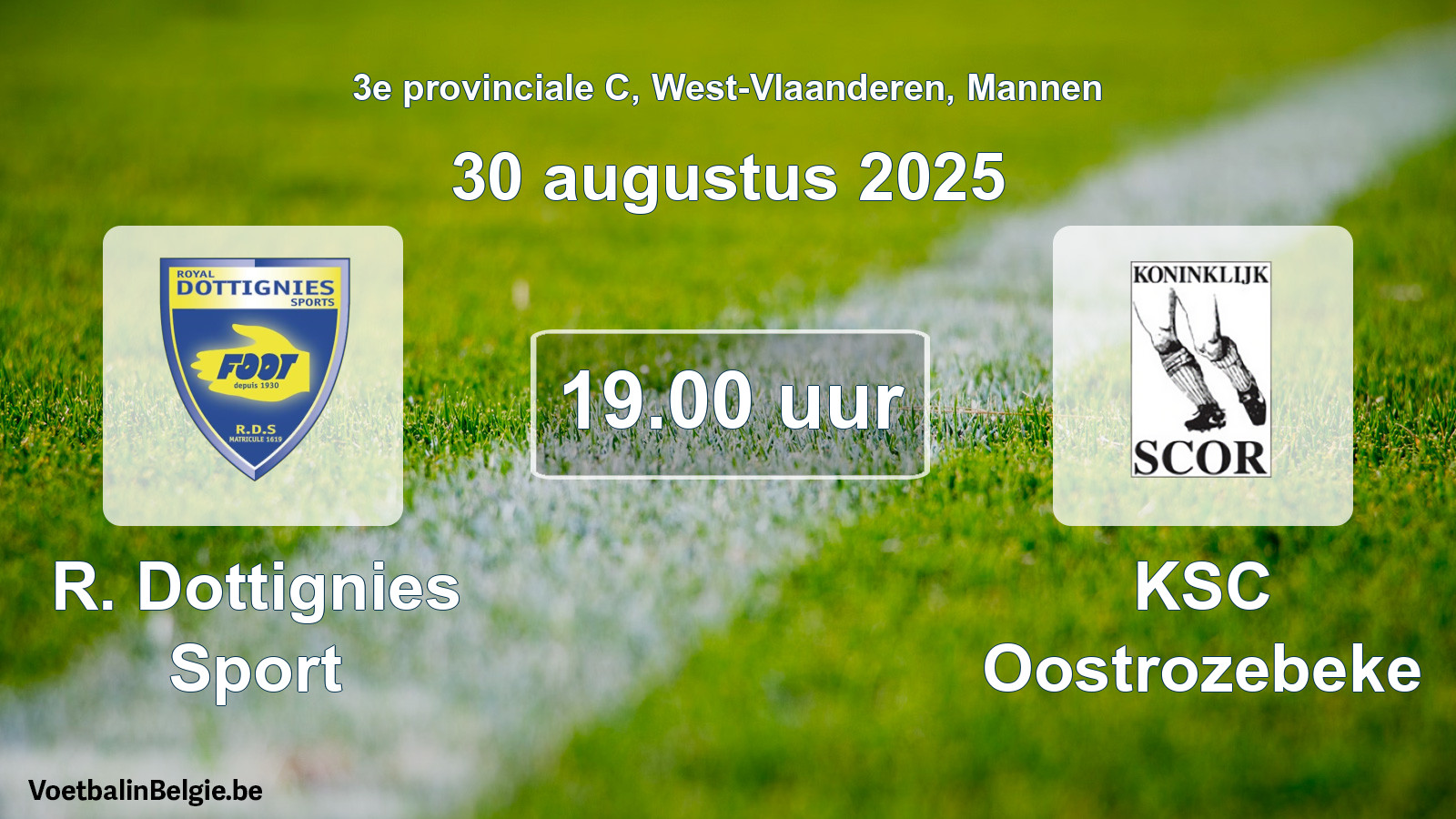 Scheduled match men football: R. Dottignies Sport - KSC Oostrozebeke (30 August 2025)