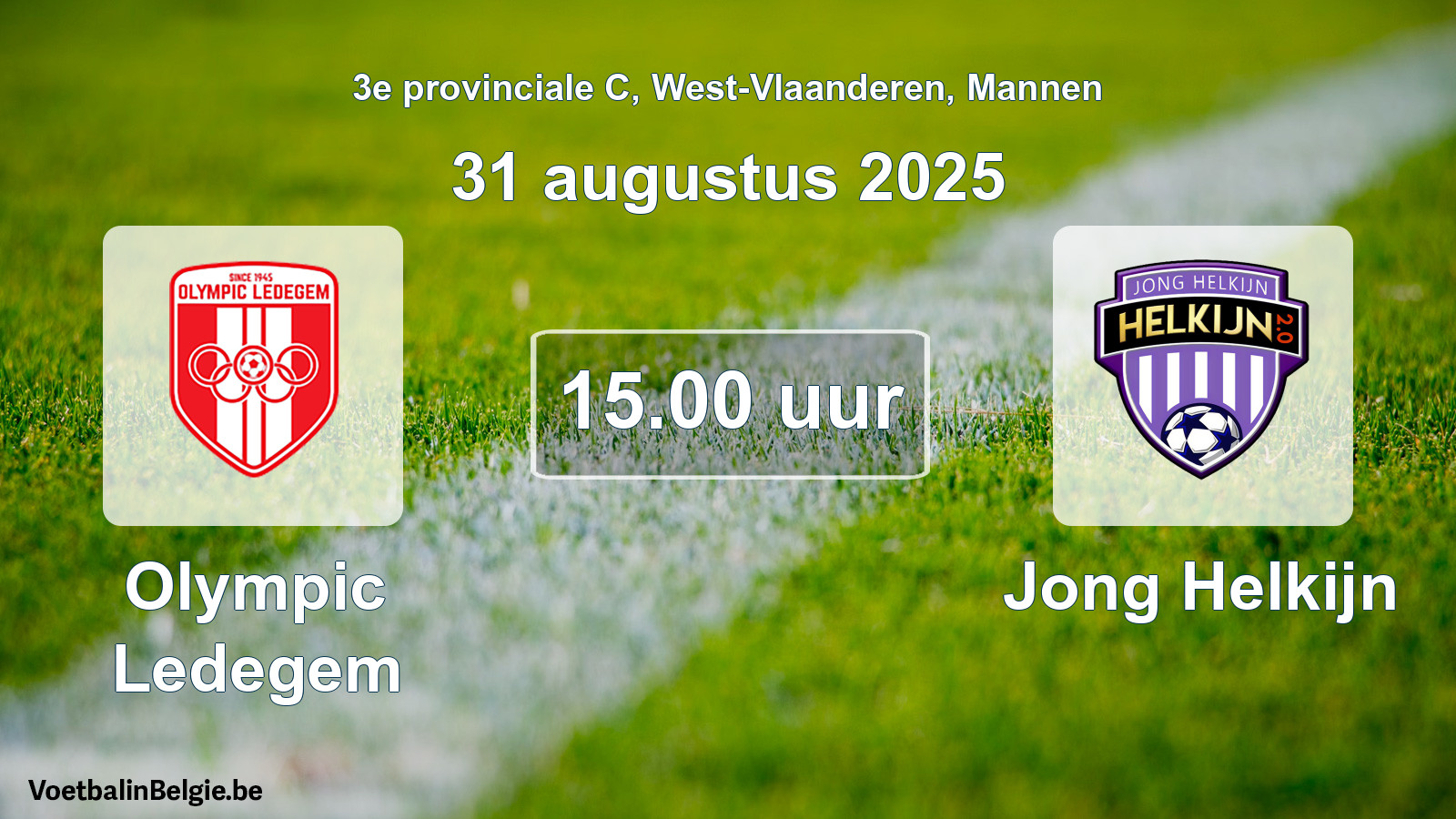 Scheduled match men football: Olympic Ledegem - Jong Helkijn (31 August 2025)