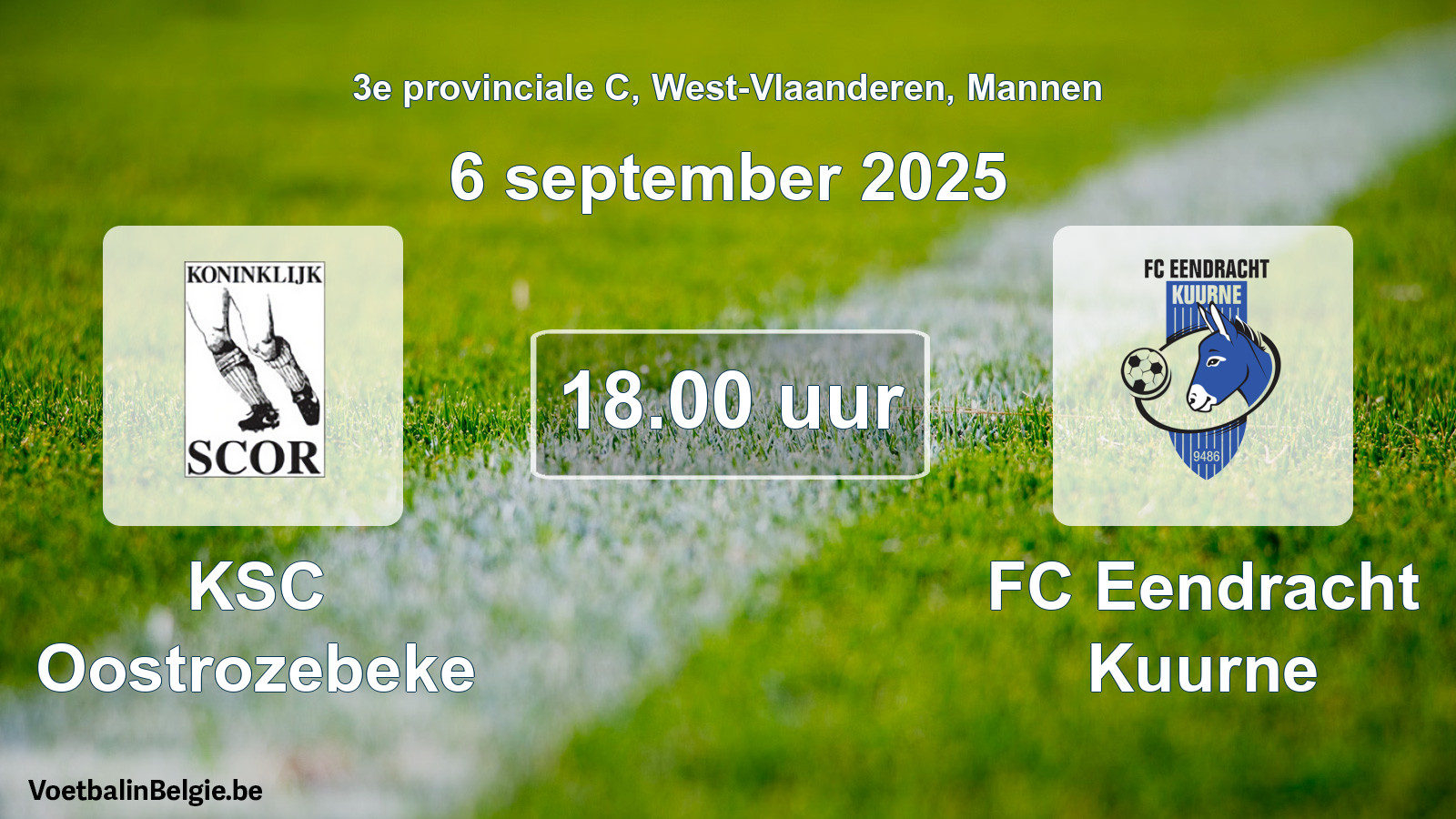 Scheduled match men football: KSC Oostrozebeke - FC Eendracht Kuurne (6 September 2025)