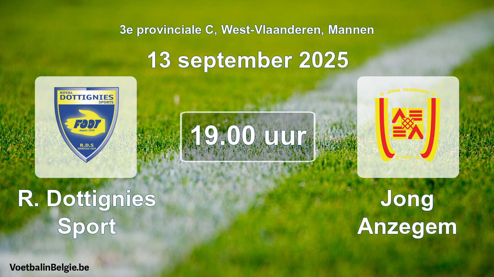 Scheduled match men football: R. Dottignies Sport - Jong Anzegem (13 September 2025)