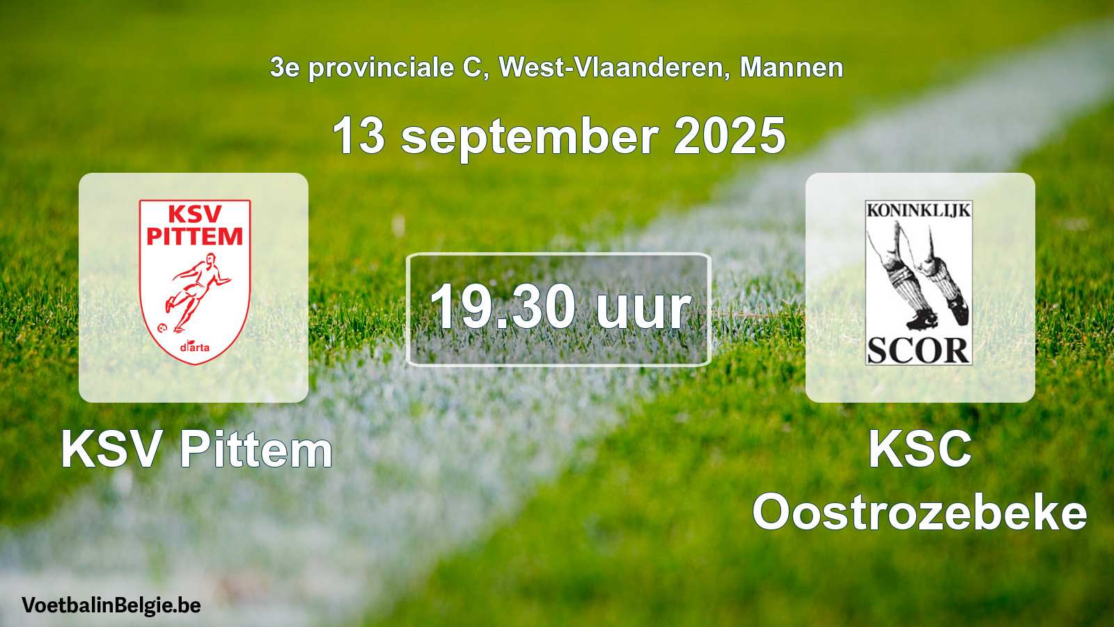Scheduled match men football: KSV Pittem - KSC Oostrozebeke (13 September 2025)