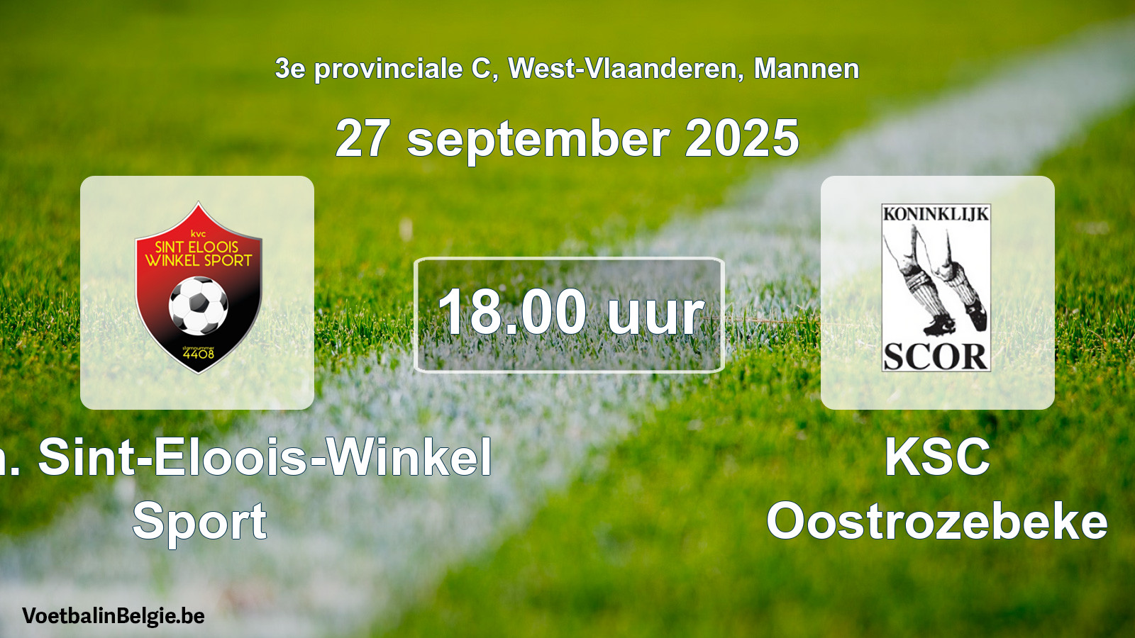Scheduled match men football: Kon. Sint-Eloois-Winkel Sport - KSC Oostrozebeke (27 September 2025)
