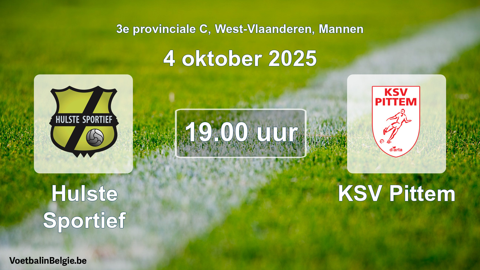 Geplantes Spiel männer-Fußball: Hulste Sportief - KSV Pittem (4 Oktober 2025)