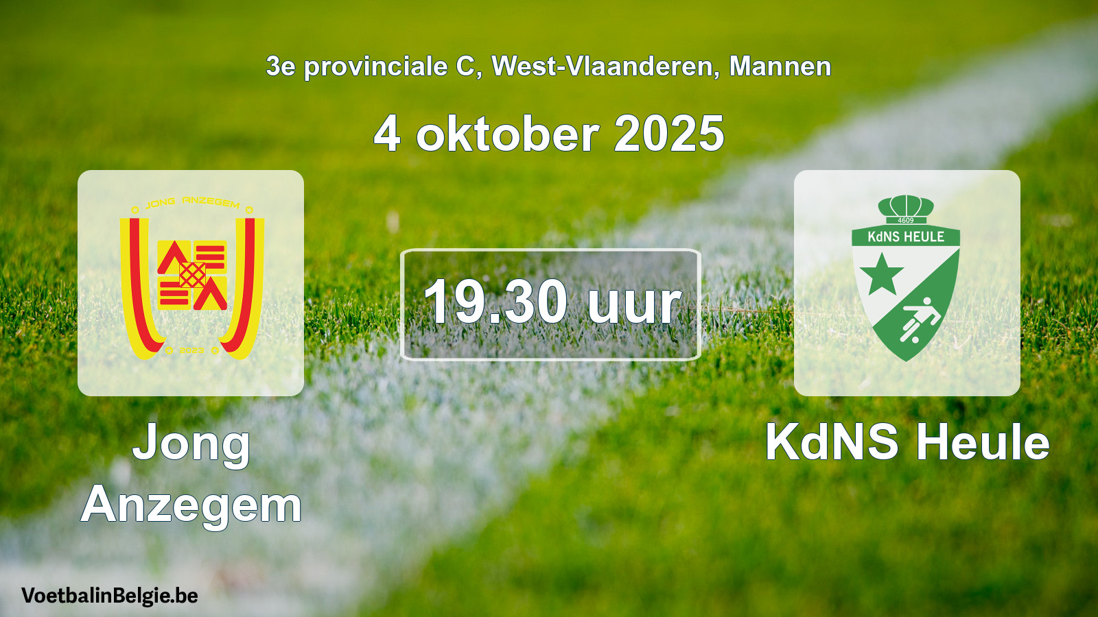 Scheduled match men football: Jong Anzegem - KdNS Heule (4 October 2025)