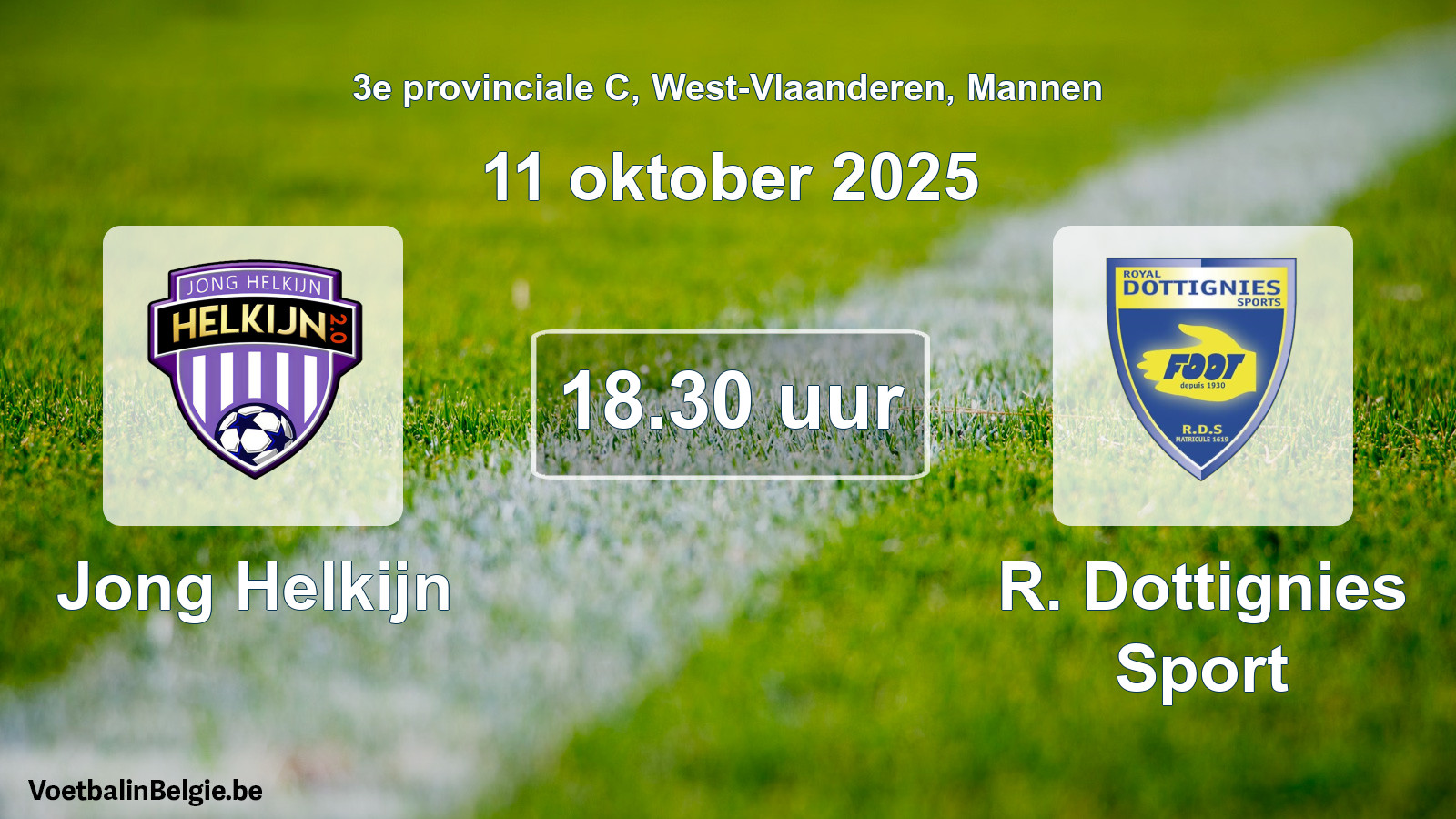 Scheduled match men football: Jong Helkijn - R. Dottignies Sport (11 October 2025)