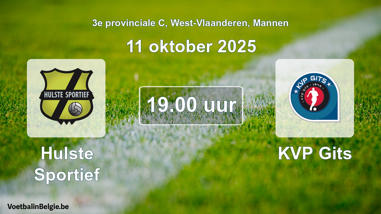 Geplantes Spiel männer-Fußball: Hulste Sportief - KVP Gits (11 Oktober 2025)