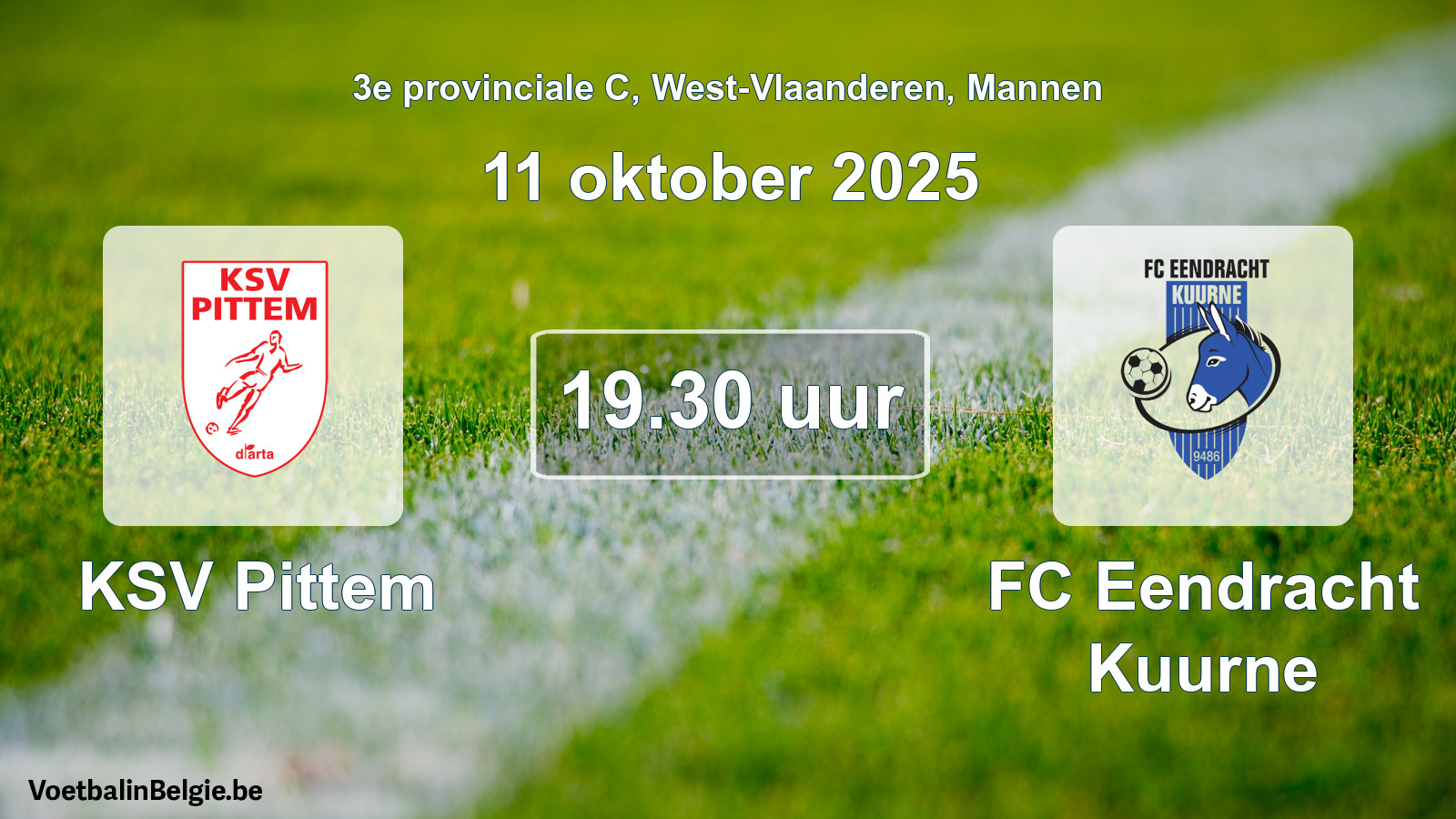 Scheduled match men football: KSV Pittem - FC Eendracht Kuurne (11 October 2025)