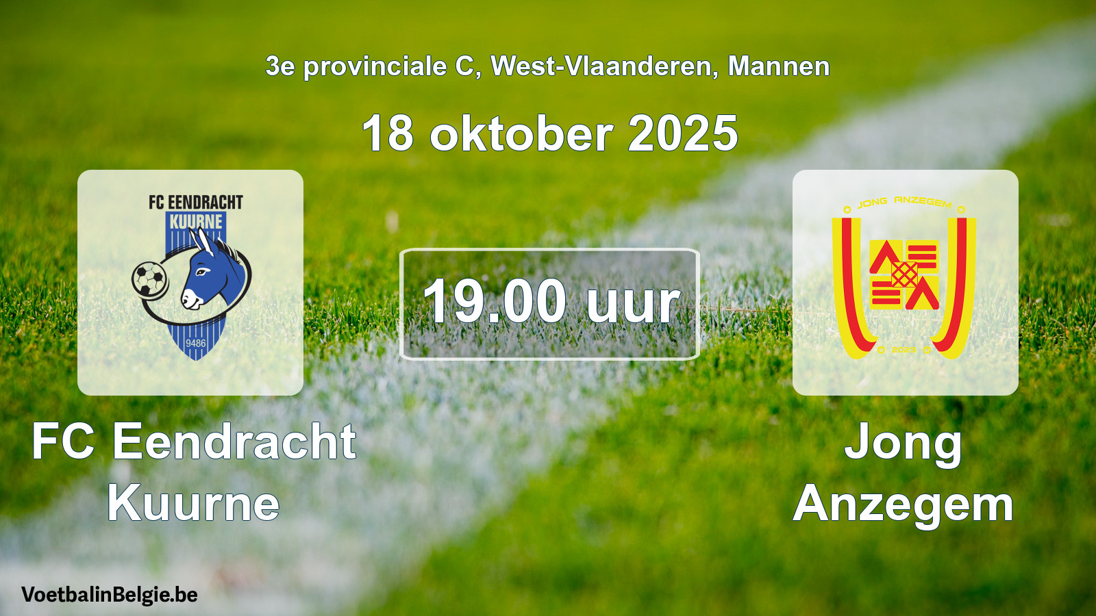 Scheduled match men football: FC Eendracht Kuurne - Jong Anzegem (18 October 2025)