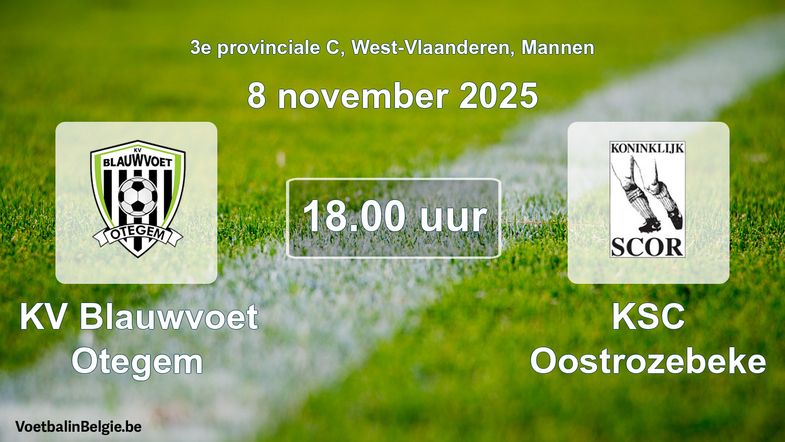Scheduled match men football: KV Blauwvoet Otegem - KSC Oostrozebeke (8 November 2025)