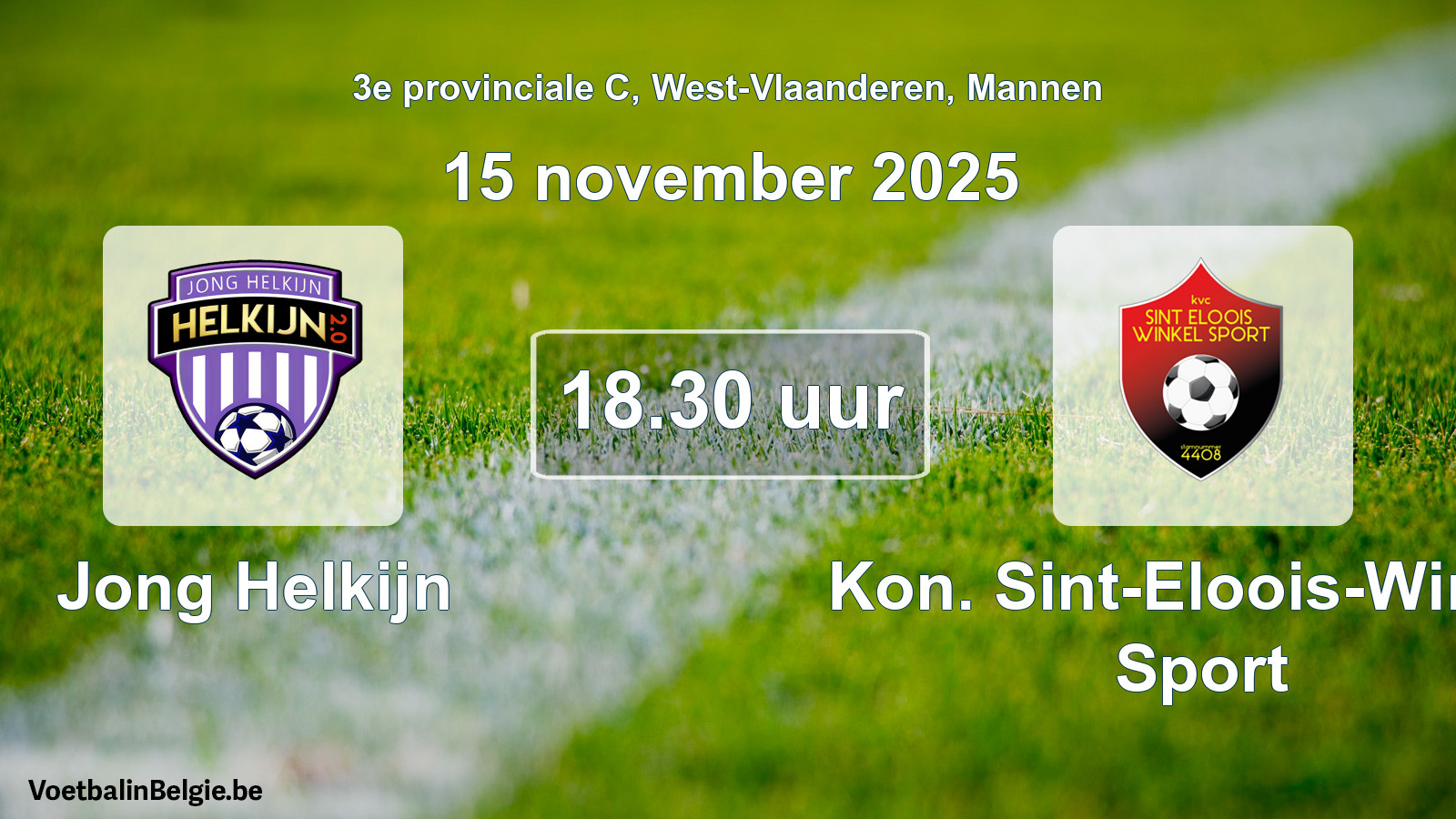 Geplantes Spiel männer-Fußball: Jong Helkijn - Kon. Sint-Eloois-Winkel Sport (15 November 2025)