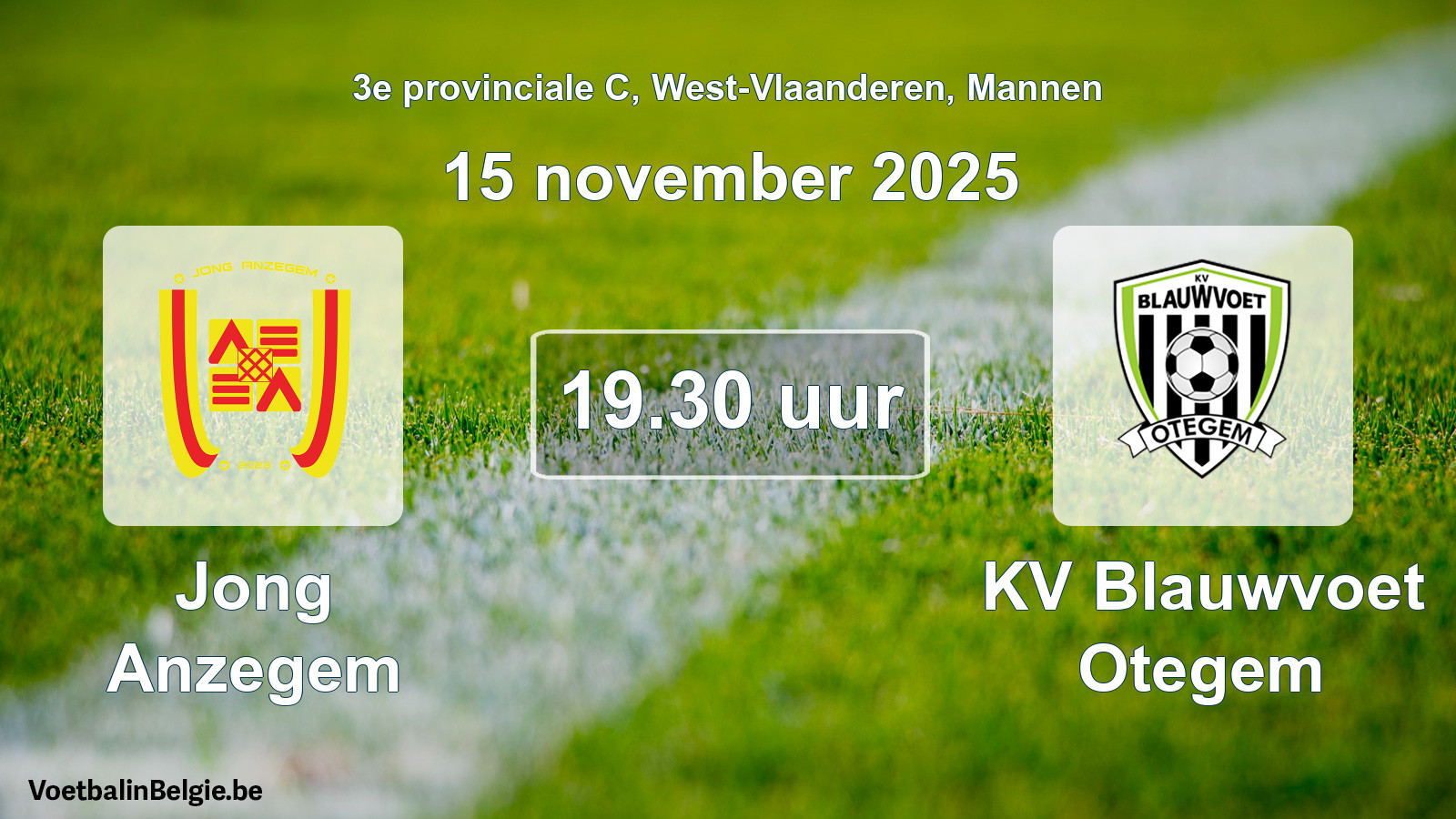 Scheduled match men football: Jong Anzegem - KV Blauwvoet Otegem (15 November 2025)