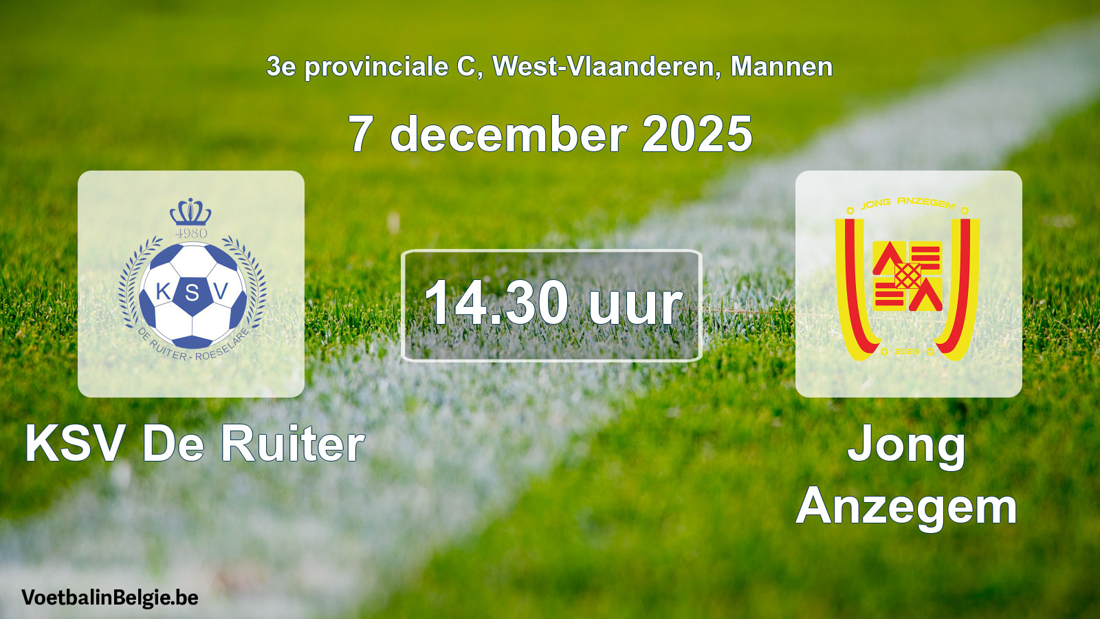 Scheduled match men football: KSV De Ruiter - Jong Anzegem (7 December 2025)