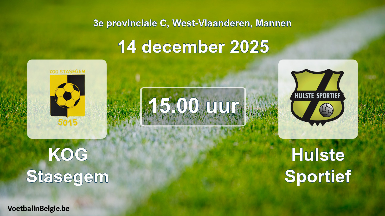 Scheduled match men football: KOG Stasegem - Hulste Sportief (14 December 2025)