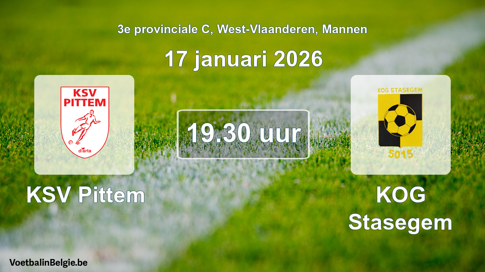 Scheduled match men football: KSV Pittem - KOG Stasegem (17 January 2026)