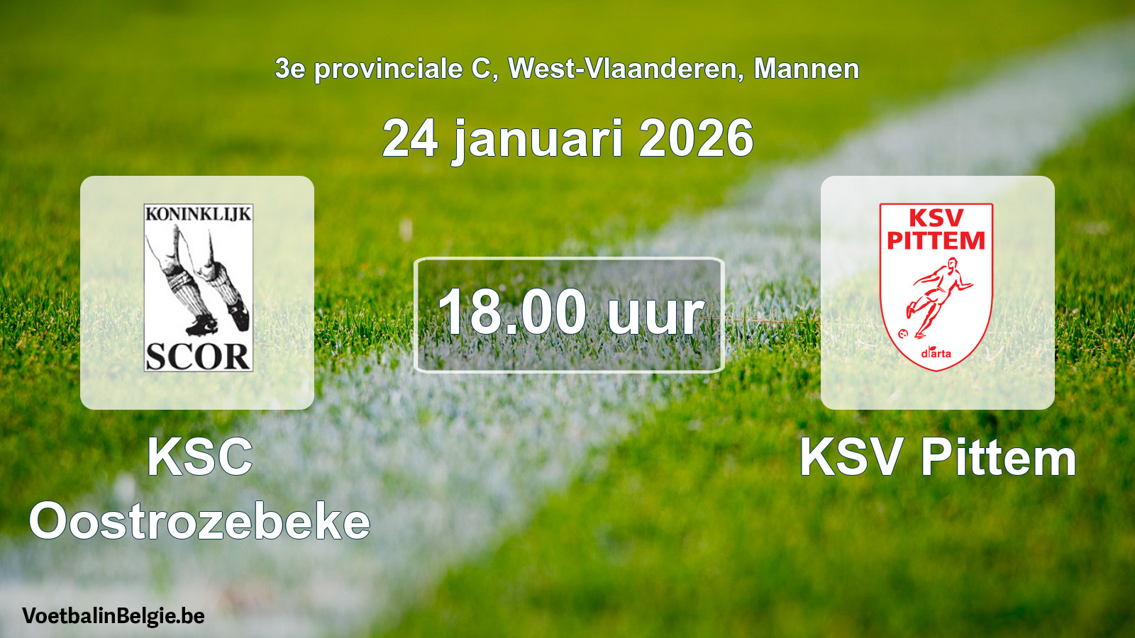Scheduled match men football: KSC Oostrozebeke - KSV Pittem (24 January 2026)