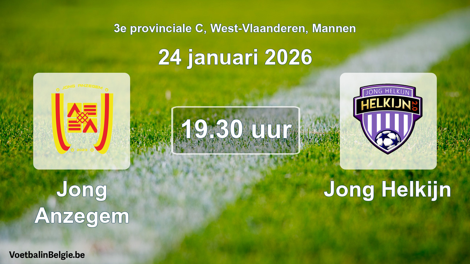 Scheduled match men football: Jong Anzegem - Jong Helkijn (24 January 2026)