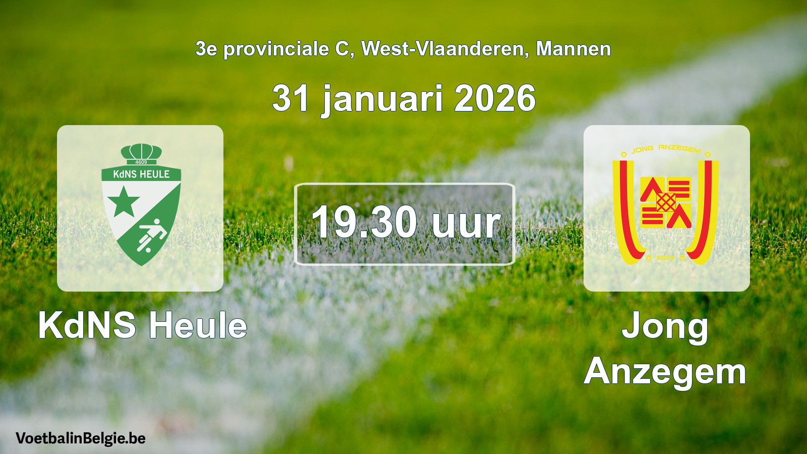Scheduled match men football: KdNS Heule - Jong Anzegem (31 January 2026)